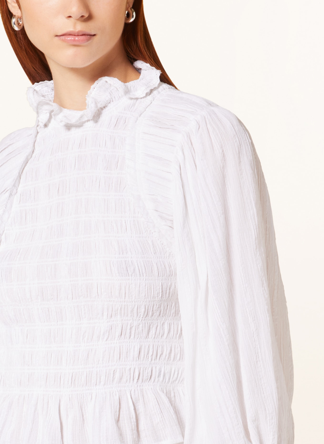 MARANT ÉTOILE Shirt blouse IDRIS with ruffles, Color: WHITE (Image 4)