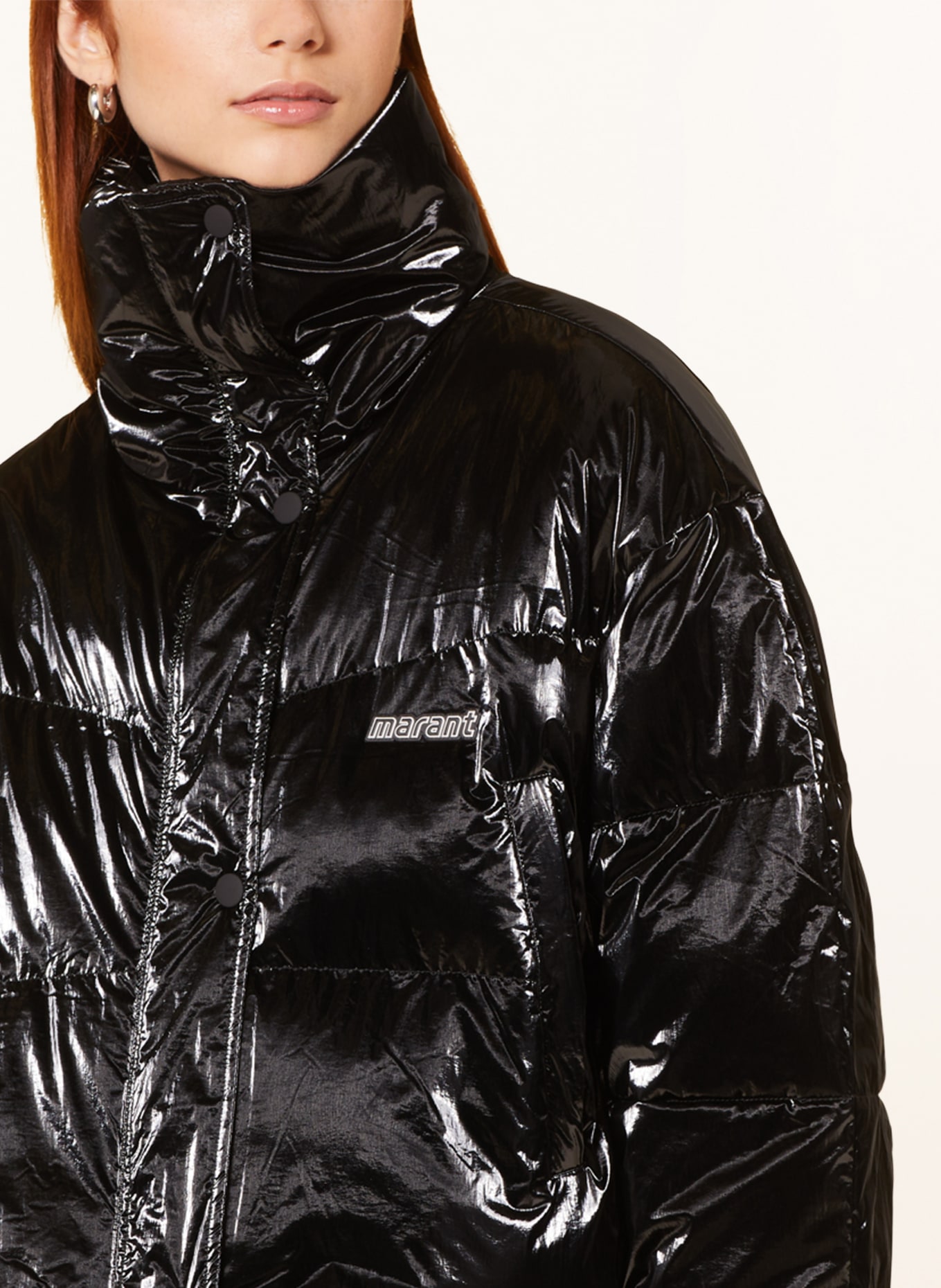 MARANT ÉTOILE Cropped quilted jacket TELIA, Color: BLACK (Image 4)