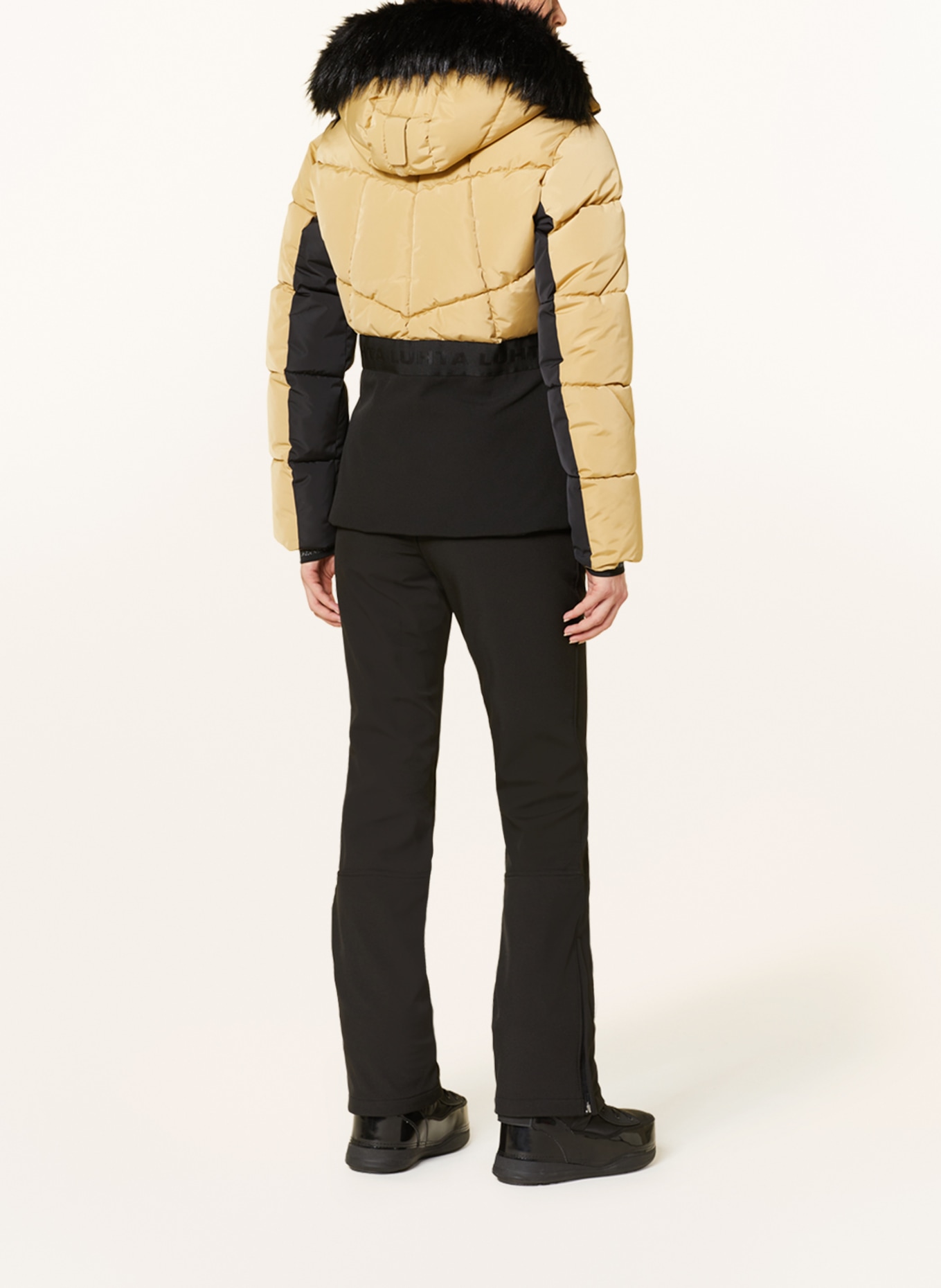 LUHTA Ski jacket SAMMALTUNTURI with faux fur, Color: BEIGE/ BLACK (Image 3)