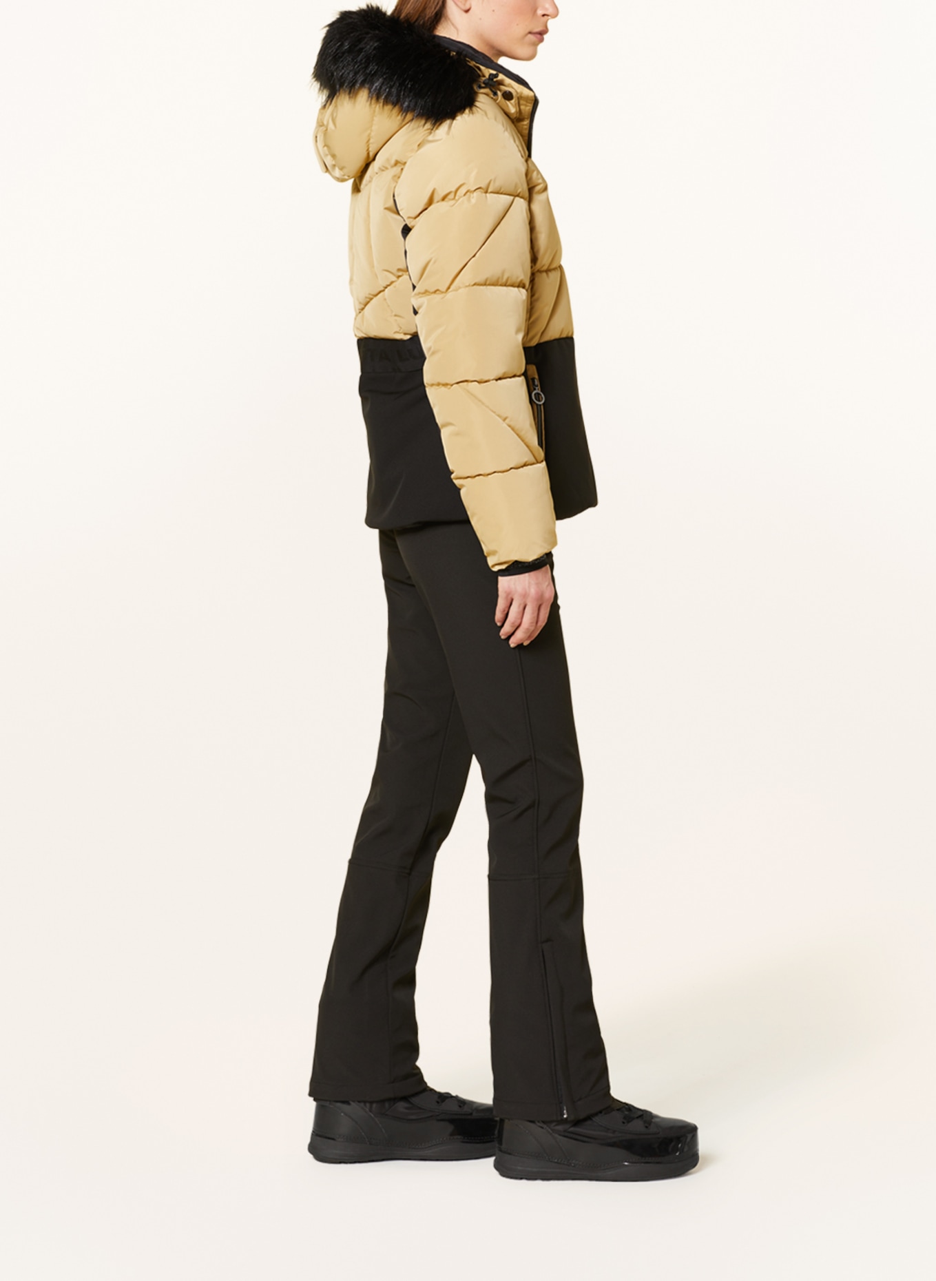 LUHTA Ski jacket SAMMALTUNTURI with faux fur, Color: BEIGE/ BLACK (Image 4)