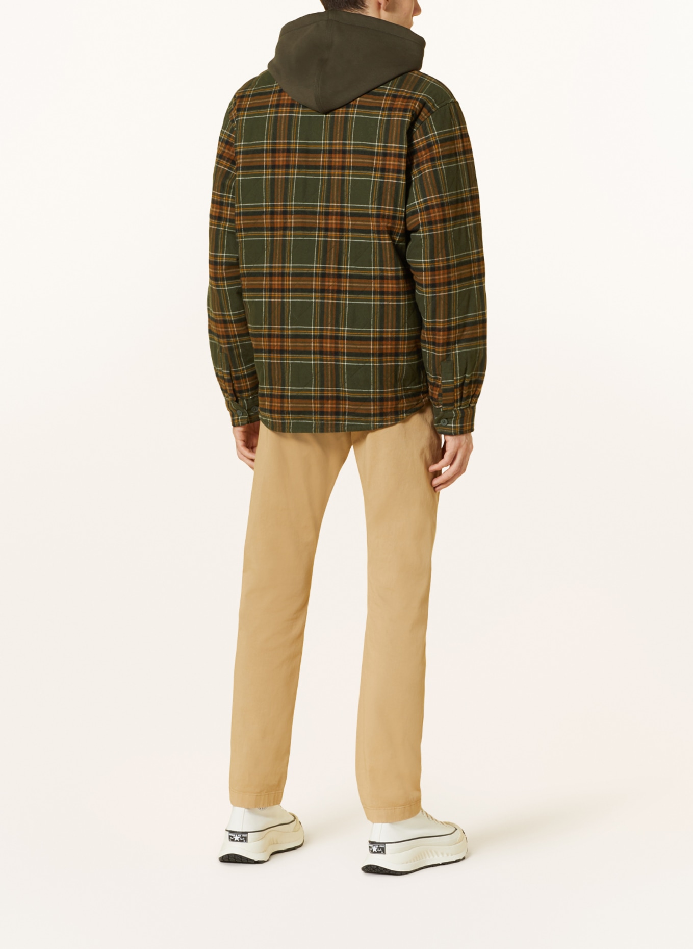 carhartt WIP Flannel shirt WILES comfort fit, Color: OLIVE/ DARK ORANGE/ DARK YELLOW (Image 3)