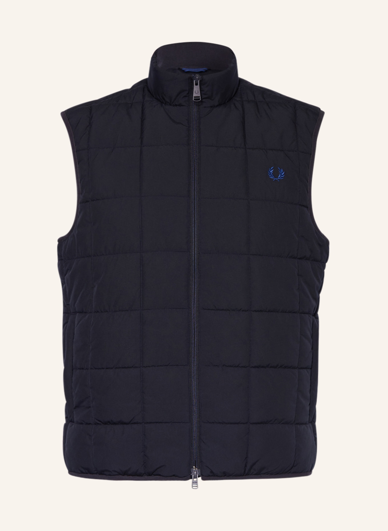FRED PERRY Quilted vest, Color: DARK BLUE (Image 1)