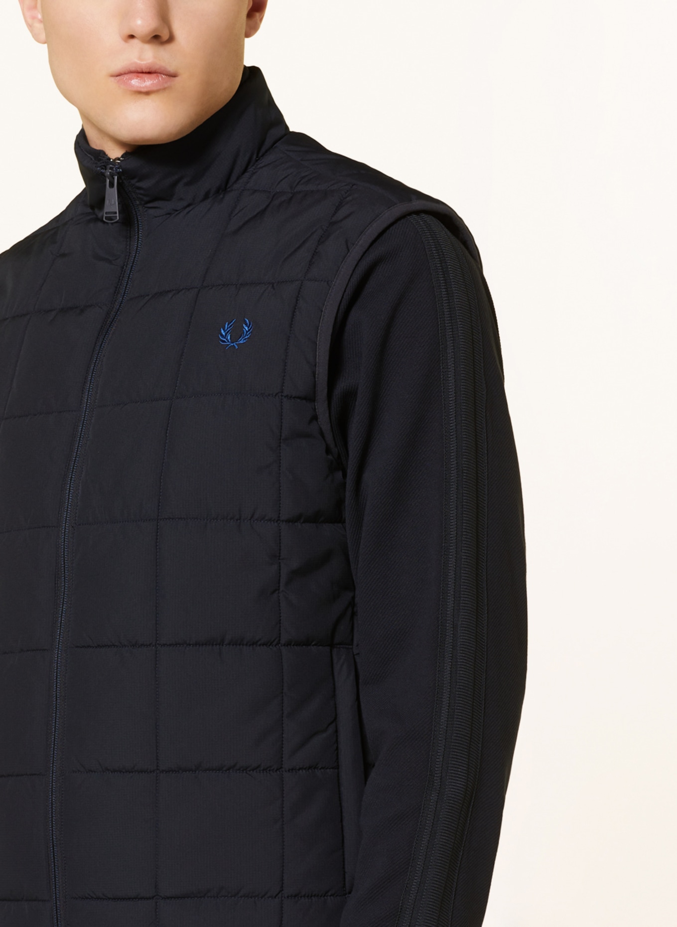 FRED PERRY Quilted vest, Color: DARK BLUE (Image 4)