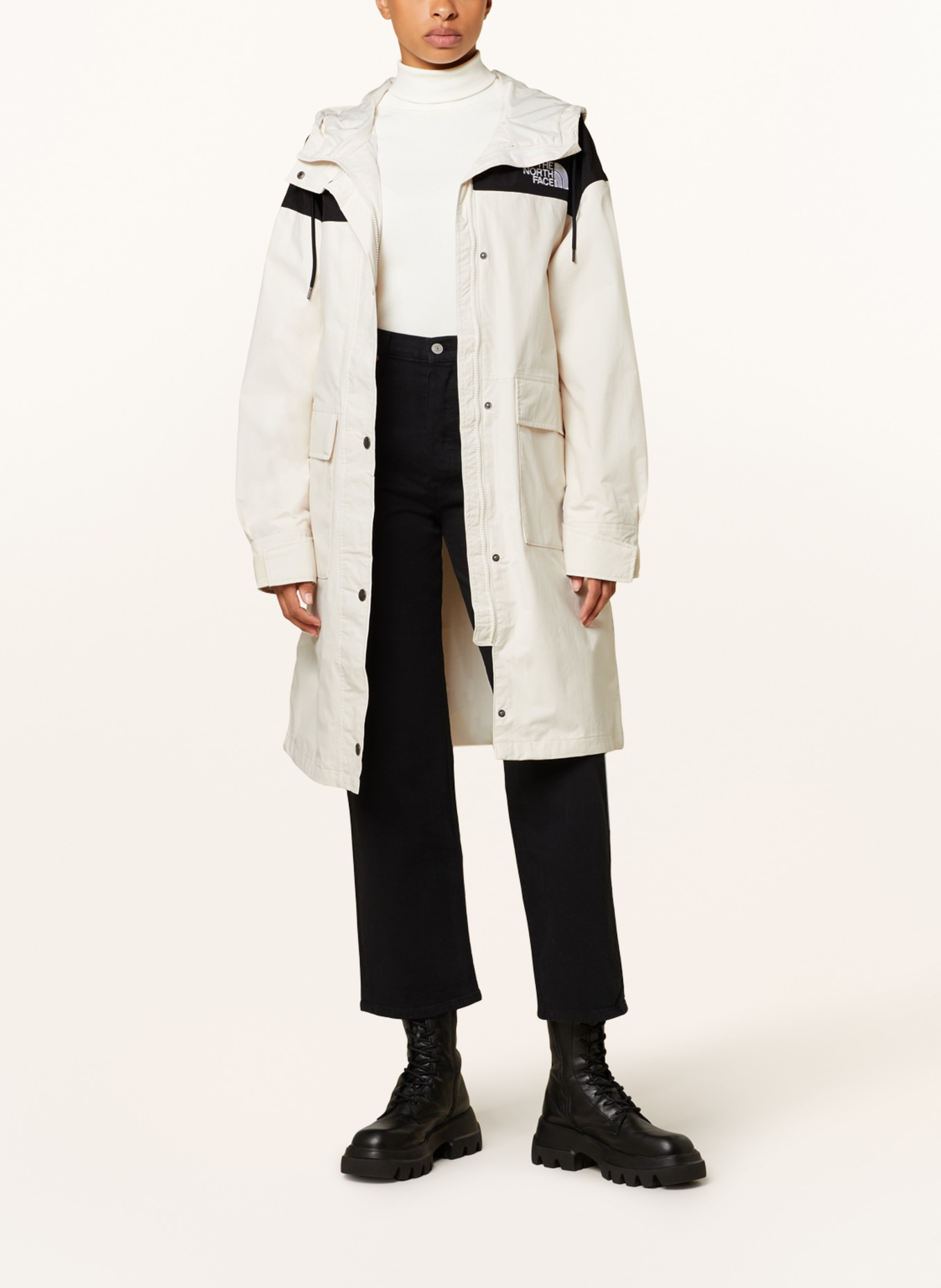 THE NORTH FACE Waterproof parka REIGN ON, Color: WHITE/ BLACK (Image 2)