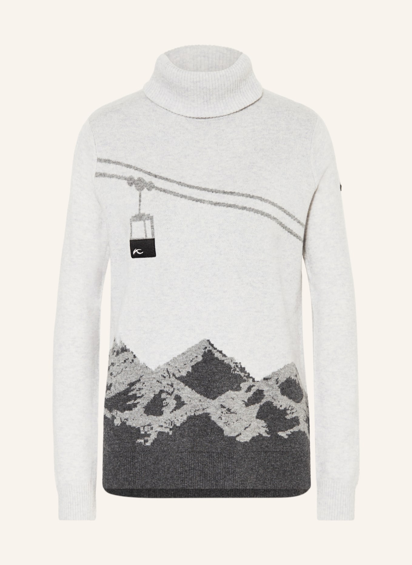 KJUS Turtleneck sweater in merino wool, Color: LIGHT GRAY/ DARK GRAY (Image 1)