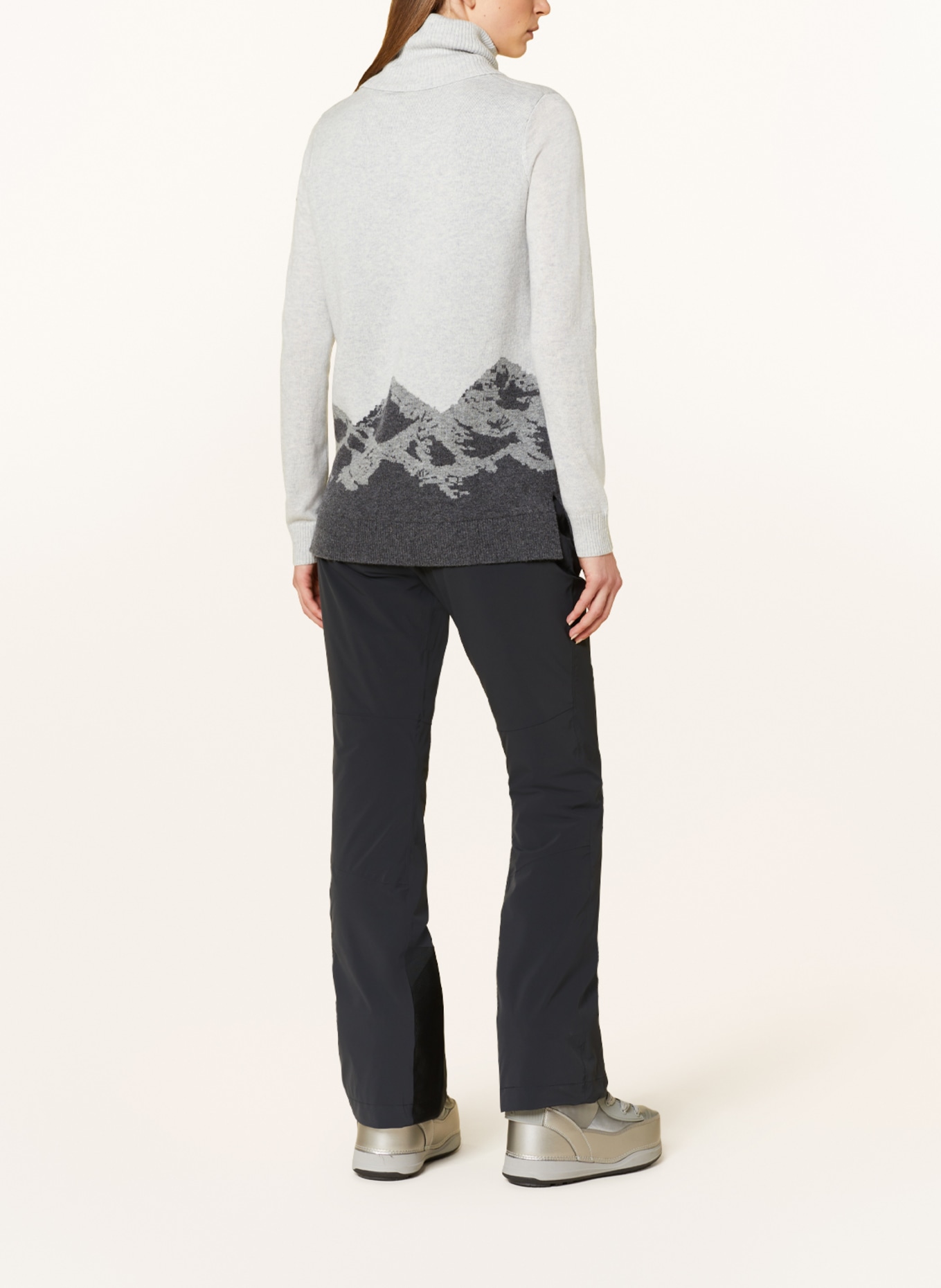 KJUS Turtleneck sweater in merino wool, Color: LIGHT GRAY/ DARK GRAY (Image 3)