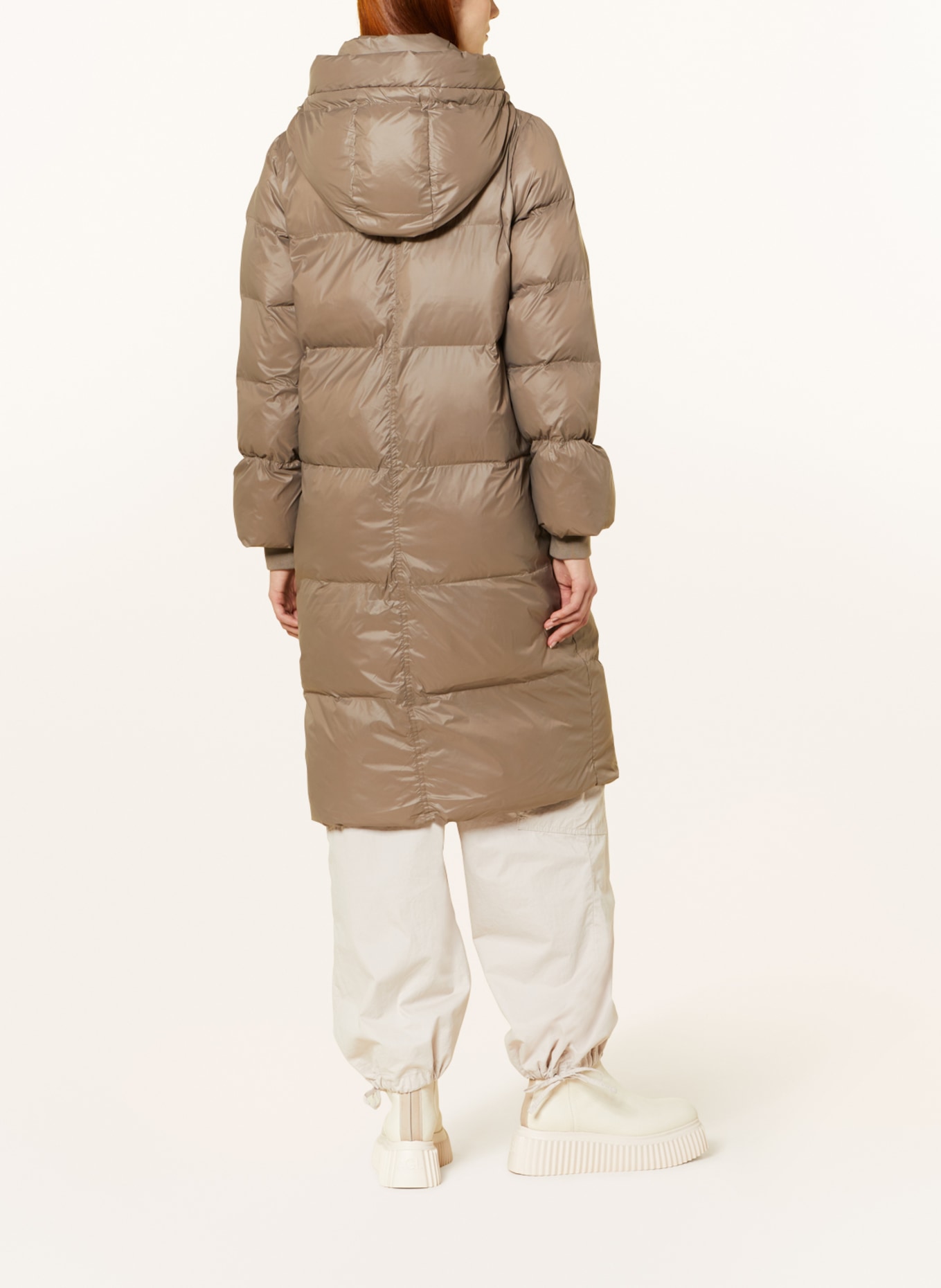 MRS & HUGS Quilted coat with removable hood, Color: TAUPE (Image 3)