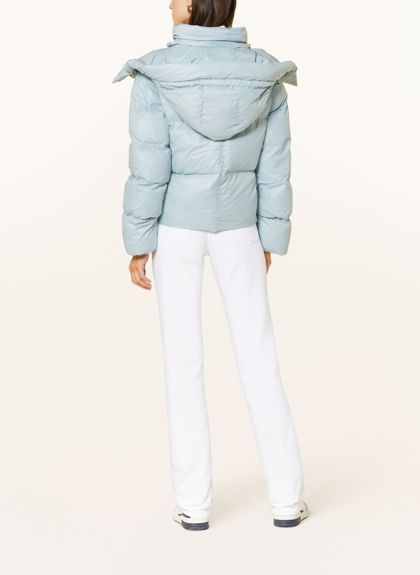 MRS & HUGS Steppjacke mit abnehmbarer Kapuze: HELLBLAU