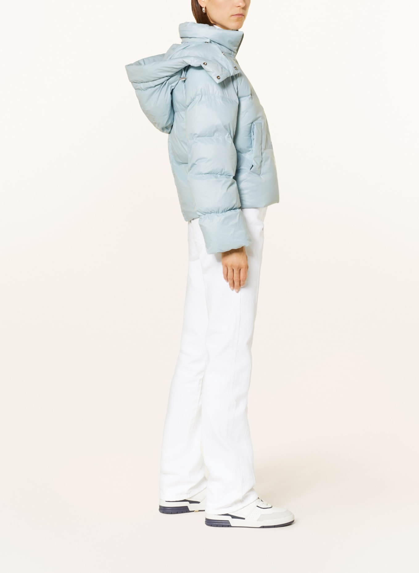 MRS & HUGS Steppjacke mit abnehmbarer Kapuze: HELLBLAU