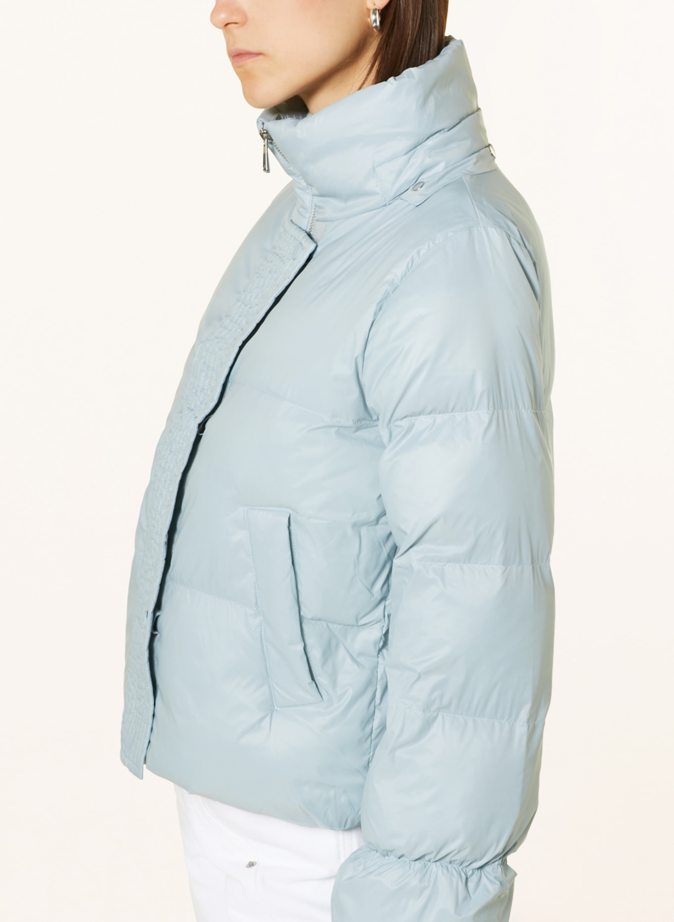 MRS & HUGS Steppjacke mit abnehmbarer Kapuze: HELLBLAU