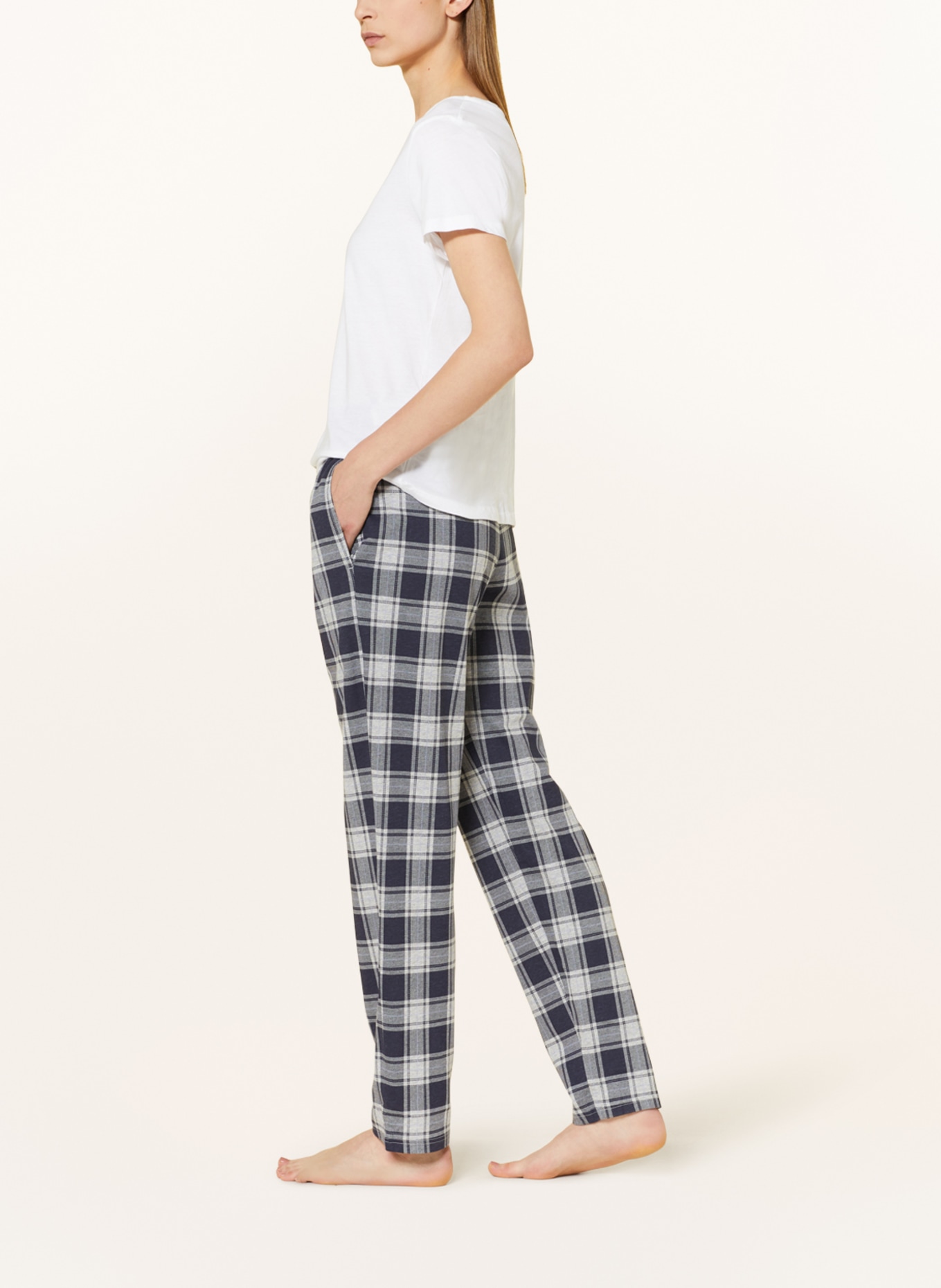 SCHIESSER Pajama pants MIX+RELAX in blue/ light blue