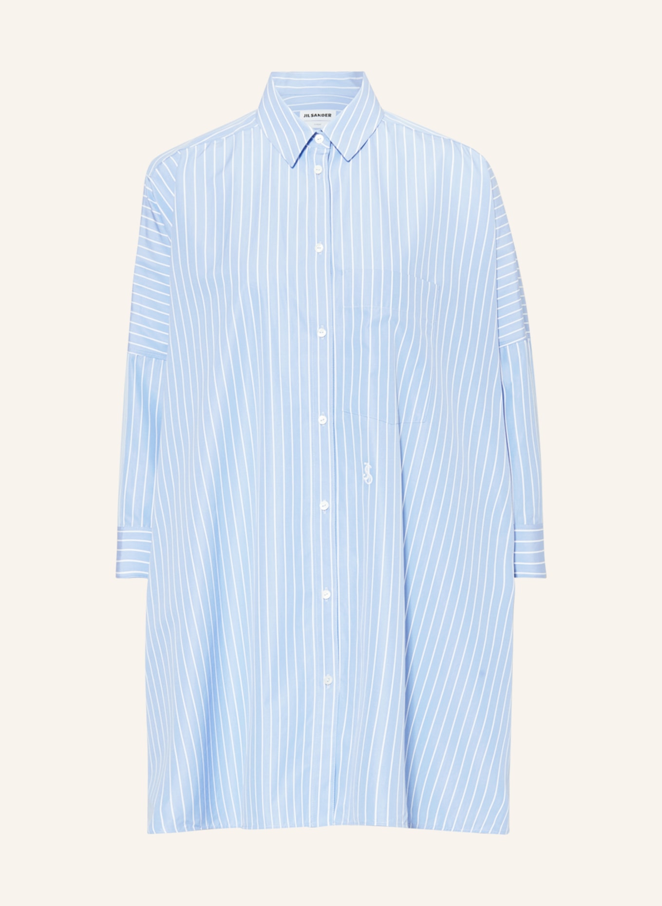JIL SANDER Oversized shirt blouse, Color: LIGHT BLUE/ WHITE (Image 1)