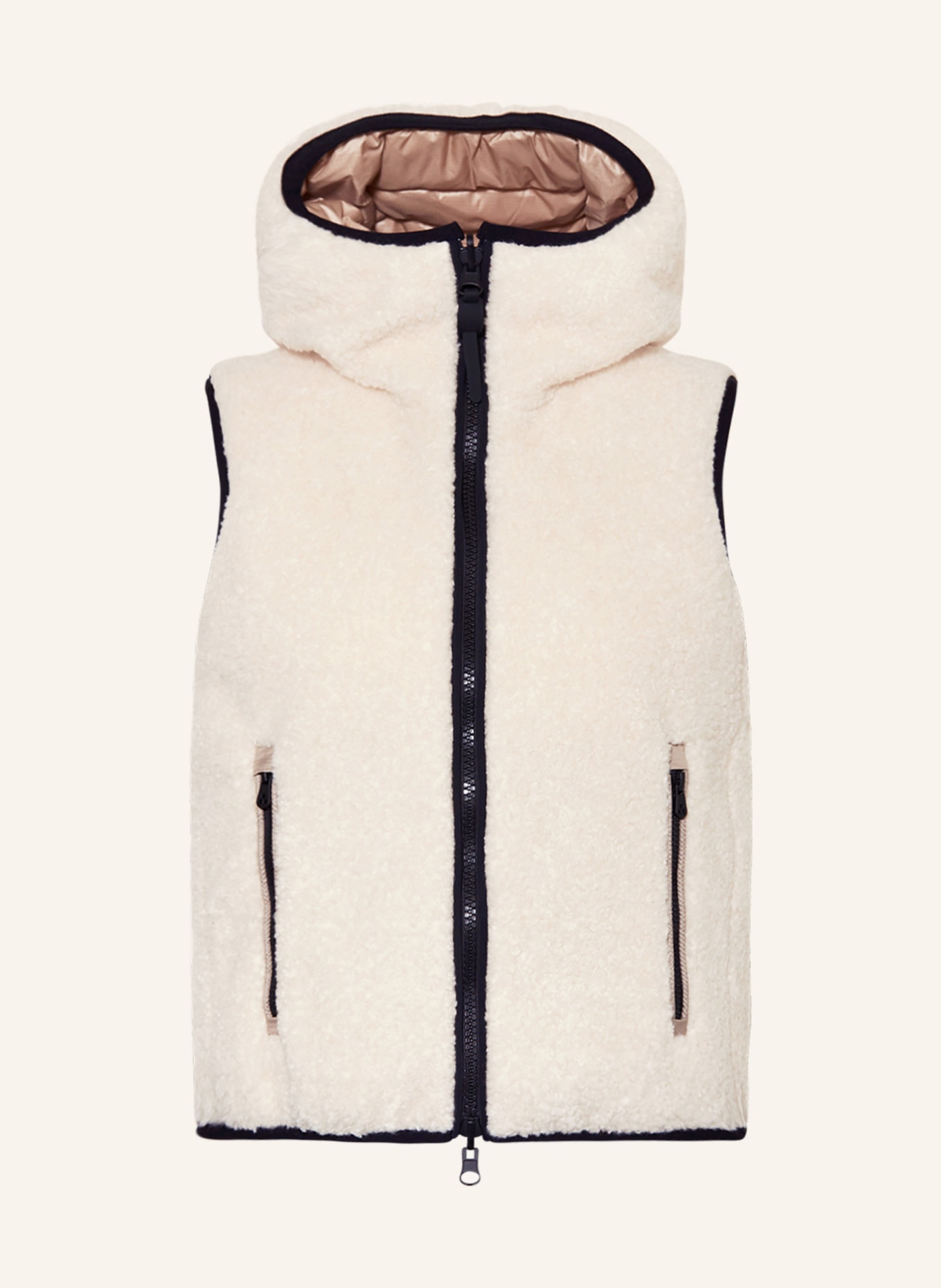 PEUTEREY Quilted vest reversible, Color: ECRU/ BEIGE (Image 1)
