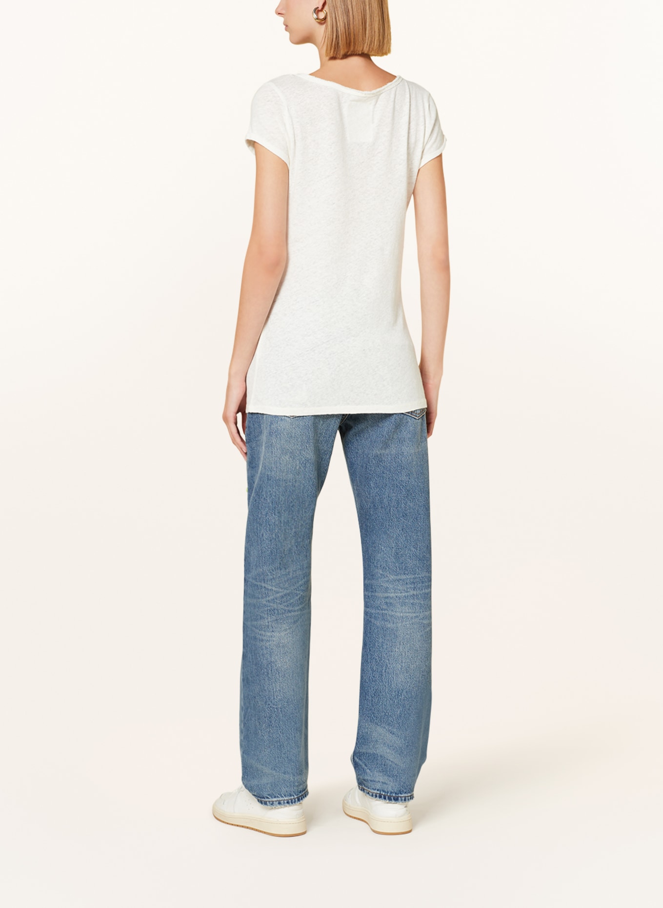 MOS MOSH T-shirt TROY with linen, Color: ECRU (Image 3)