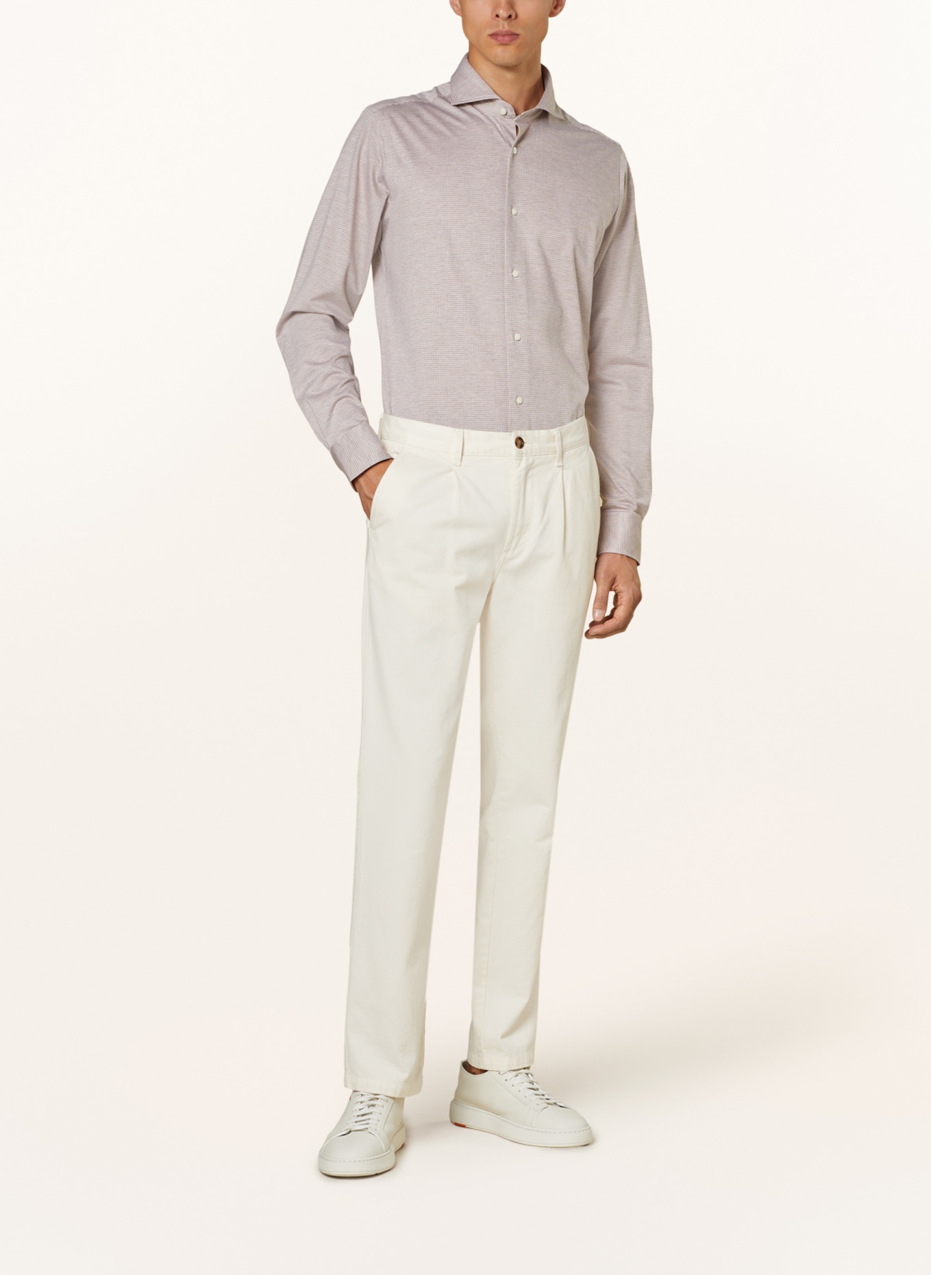 PAUL Jerseyhemd Slim Fit, Farbe: HELLBRAUN/ WEISS (Bild 2)