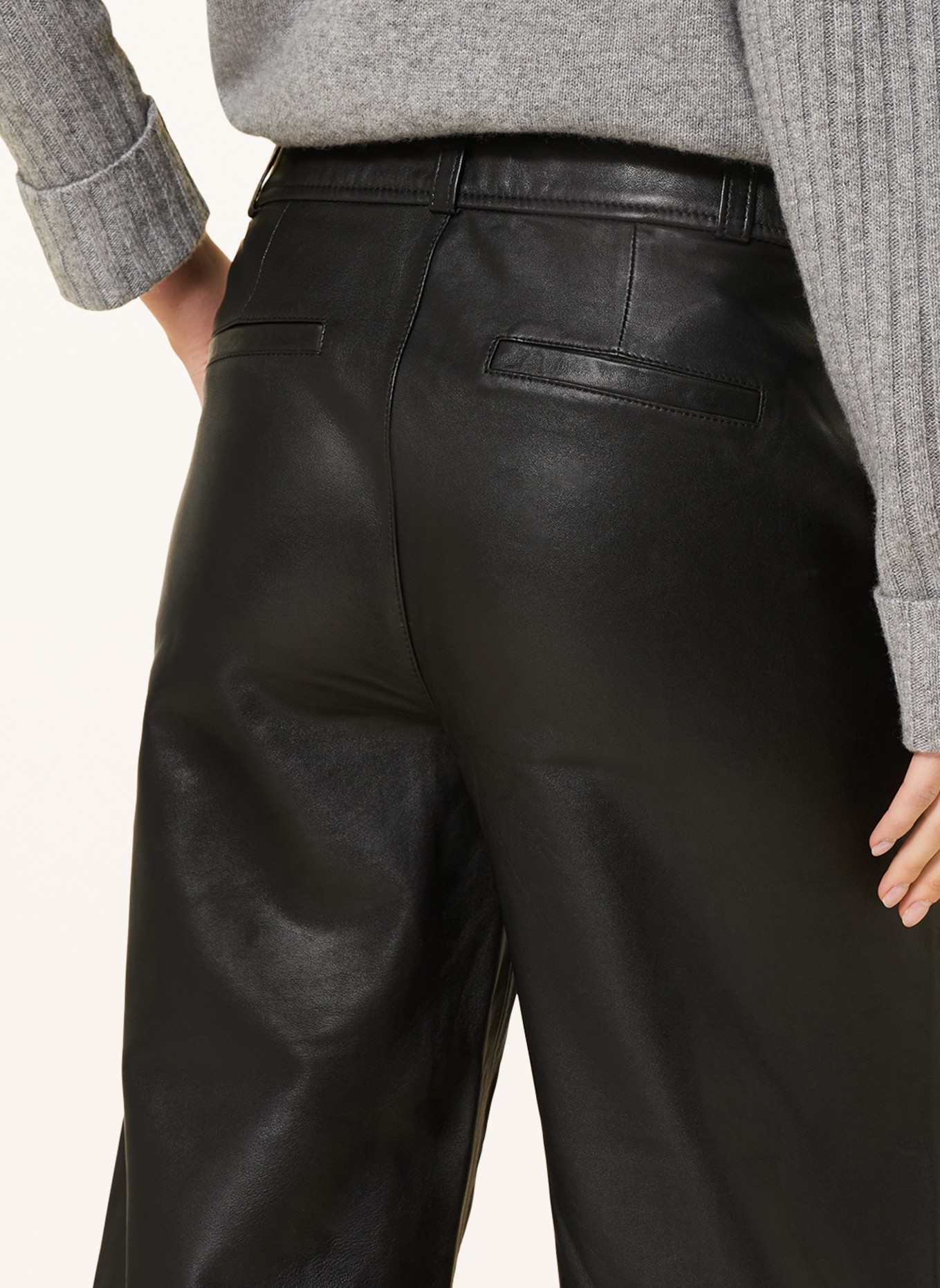 MOS MOSH 7/8 pants MMGAZY made of leather, Color: BLACK (Image 5)