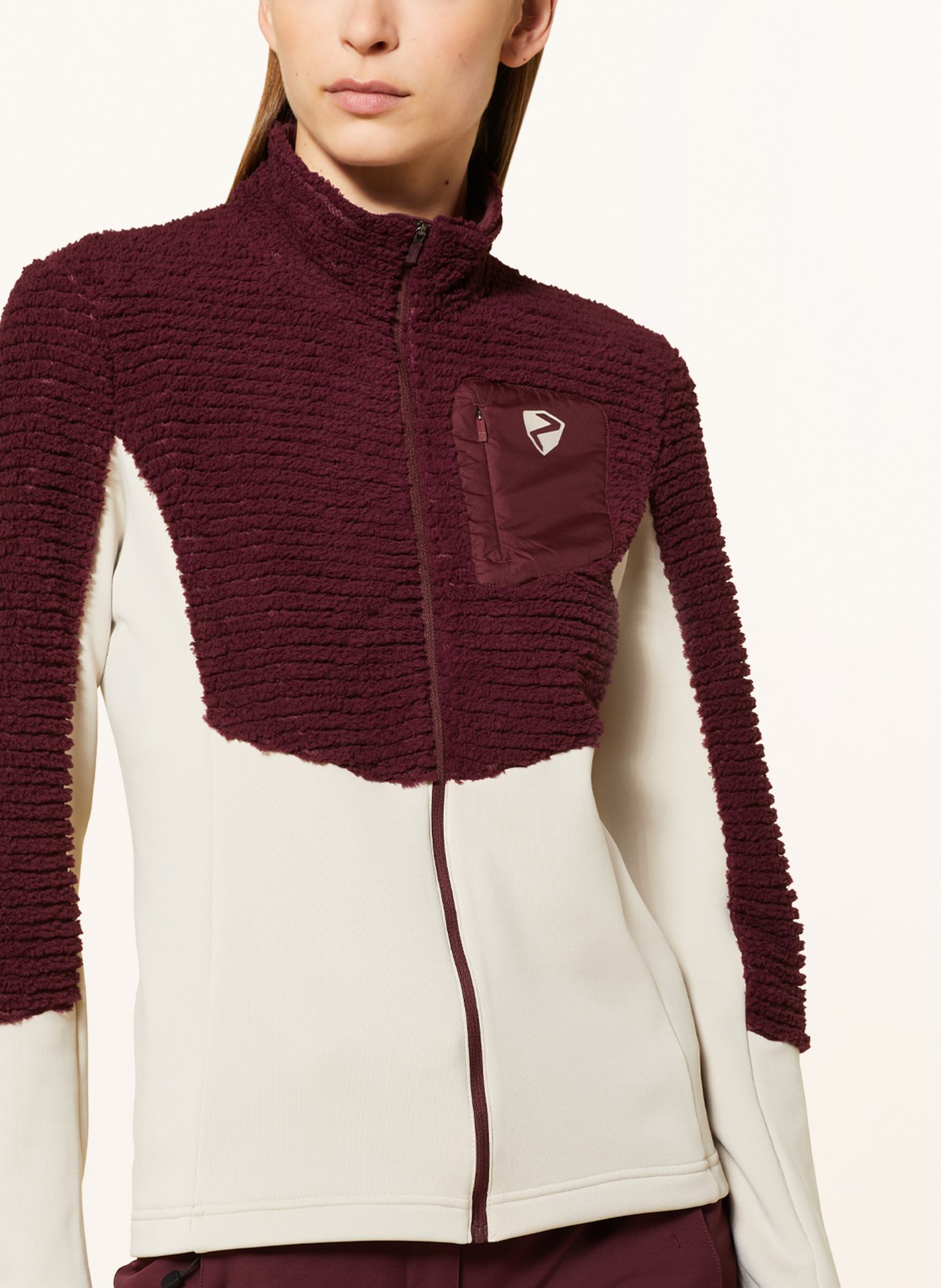 ziener Mid-layer jacket JONIA, Color: DARK RED/ BEIGE (Image 4)