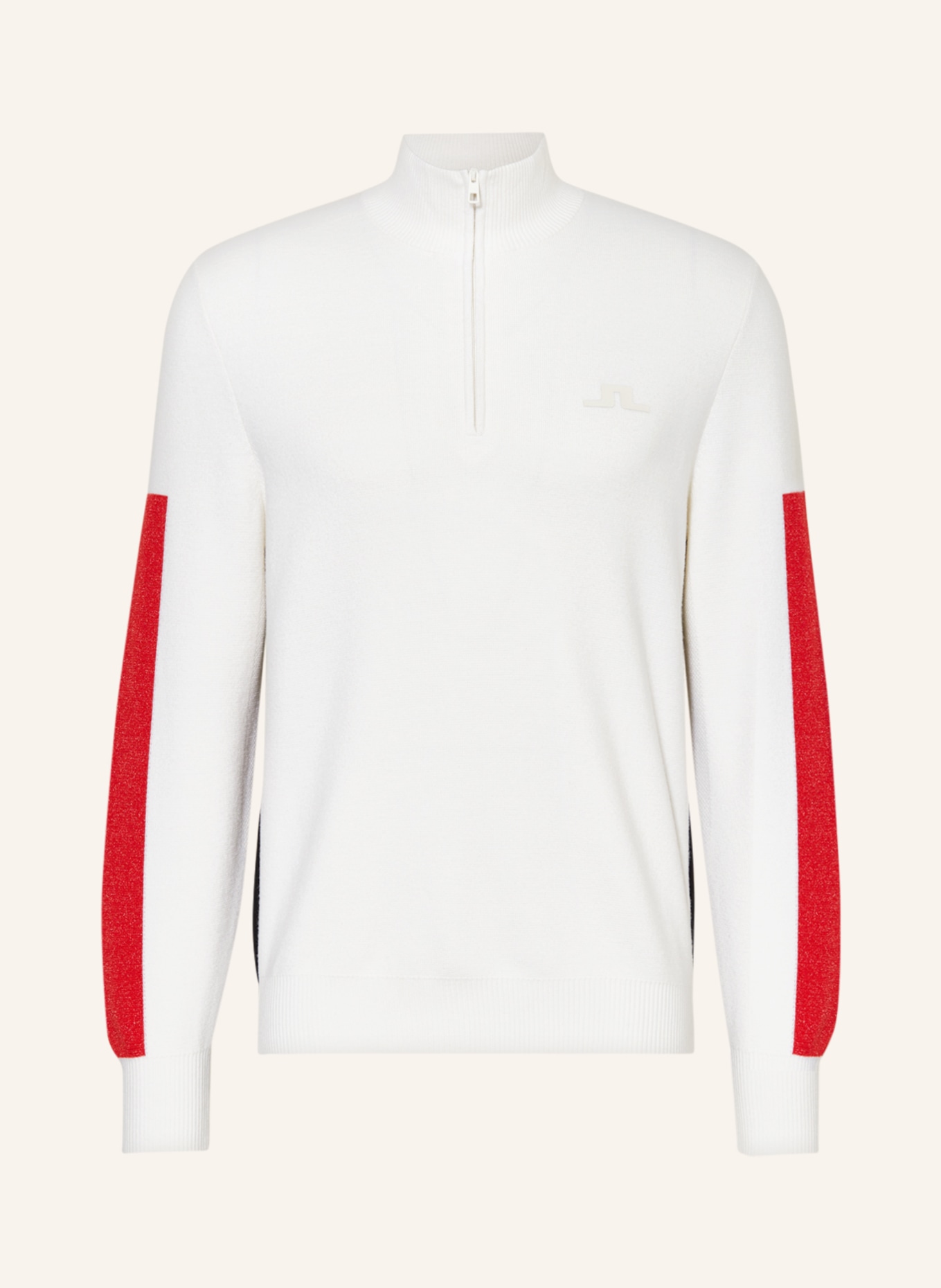 J.LINDEBERG Half-zip sweater, Color: ECRU/ RED/ BLACK (Image 1)