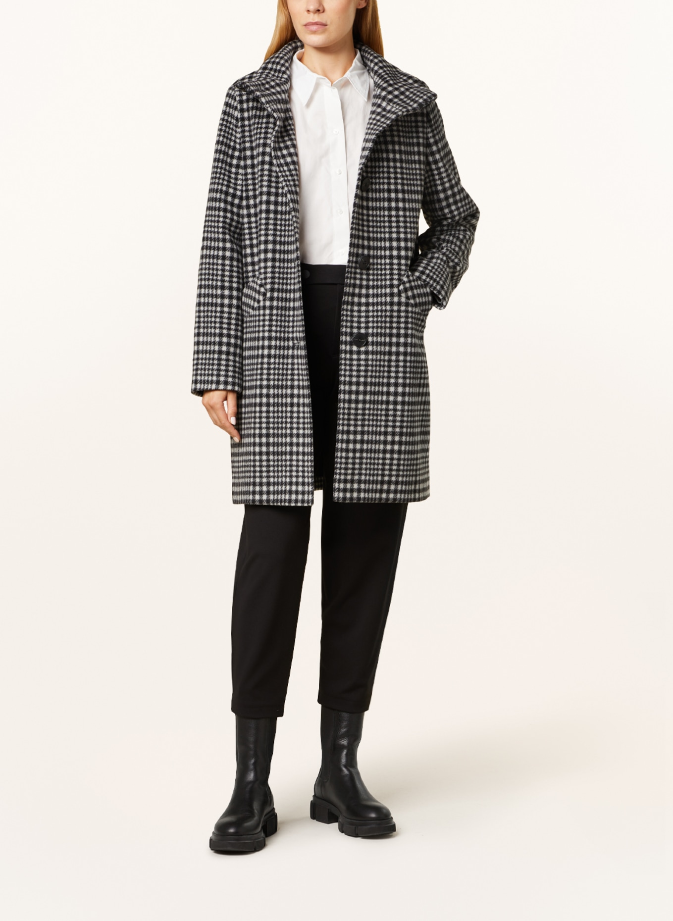 FUCHS SCHMITT Wool coat, Color: BLACK/ WHITE (Image 2)