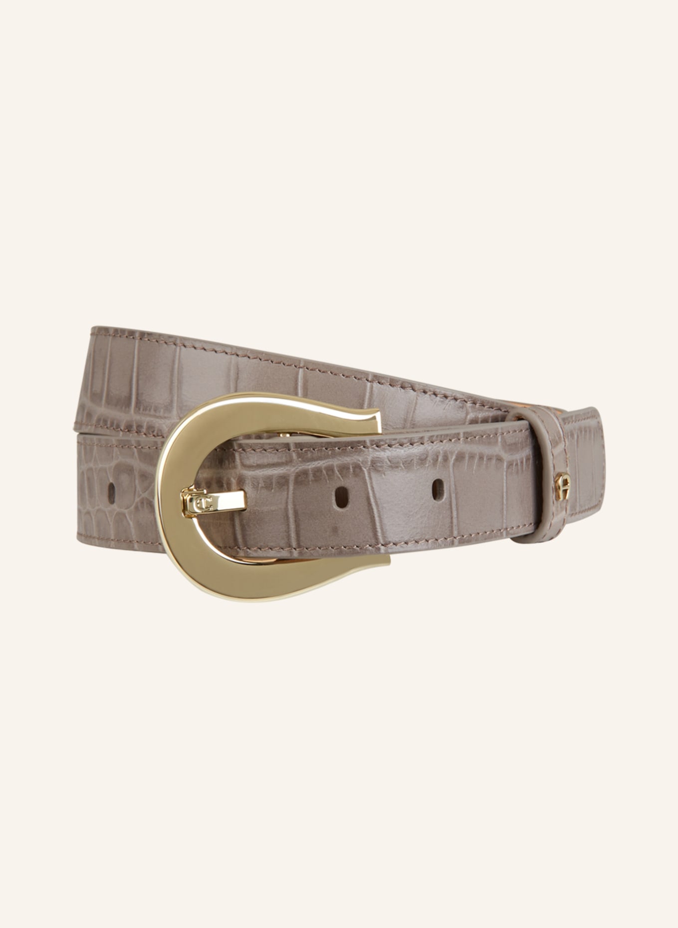 AIGNER Leather belt, Color: TAUPE (Image 1)