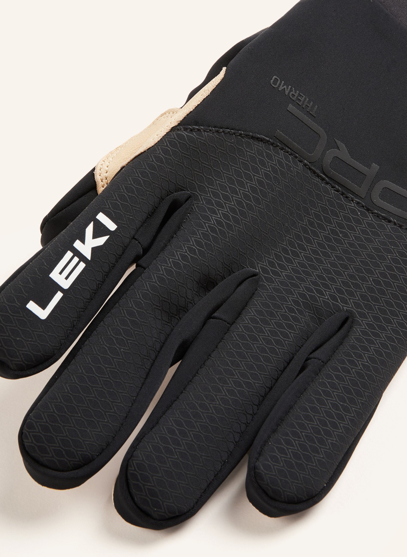 LEKI Ski gloves PRC PREMIUM THERMOPLUS, Color: BLACK/ BEIGE (Image 2)