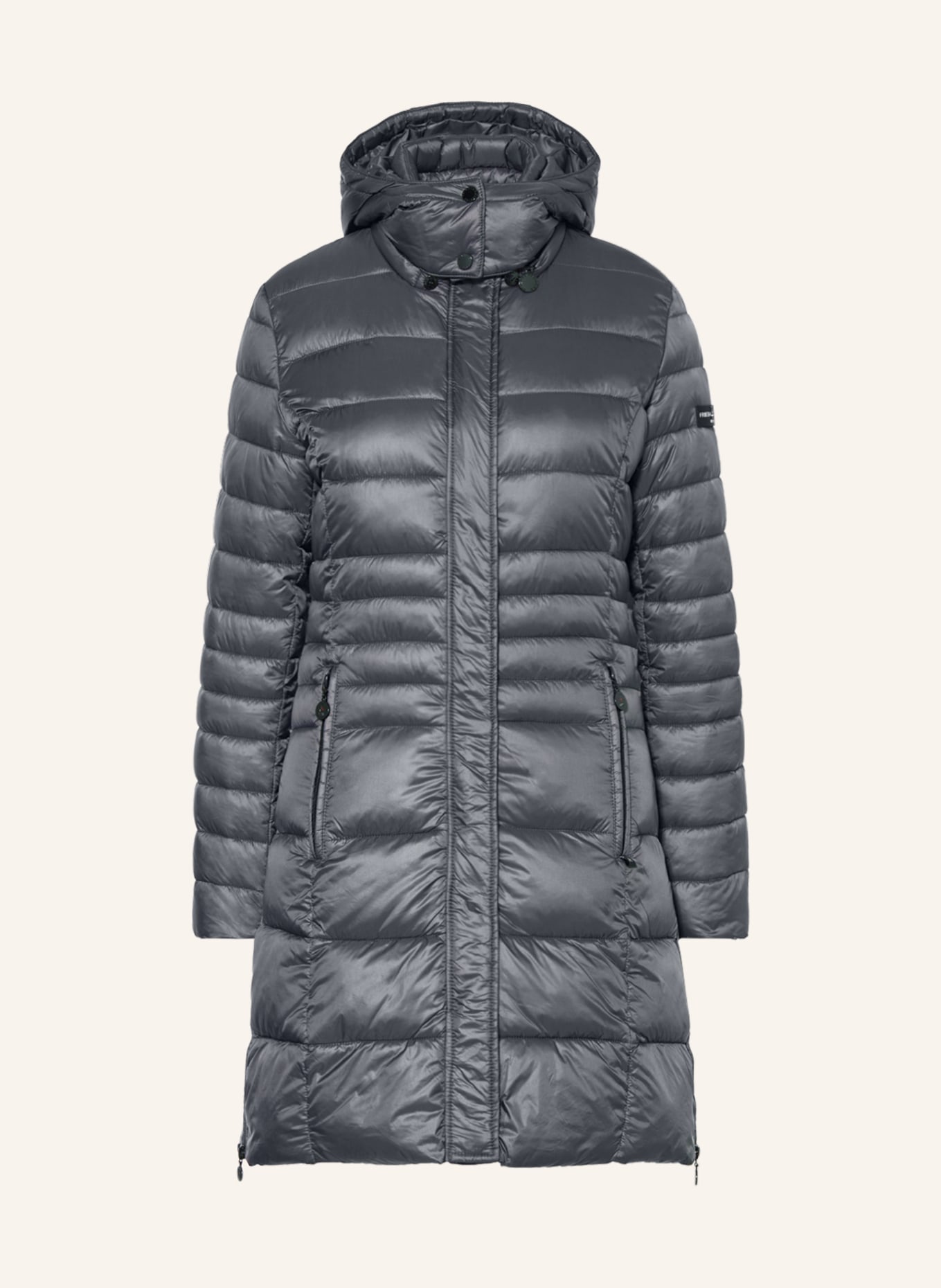 Hooded quilted coat womens sale