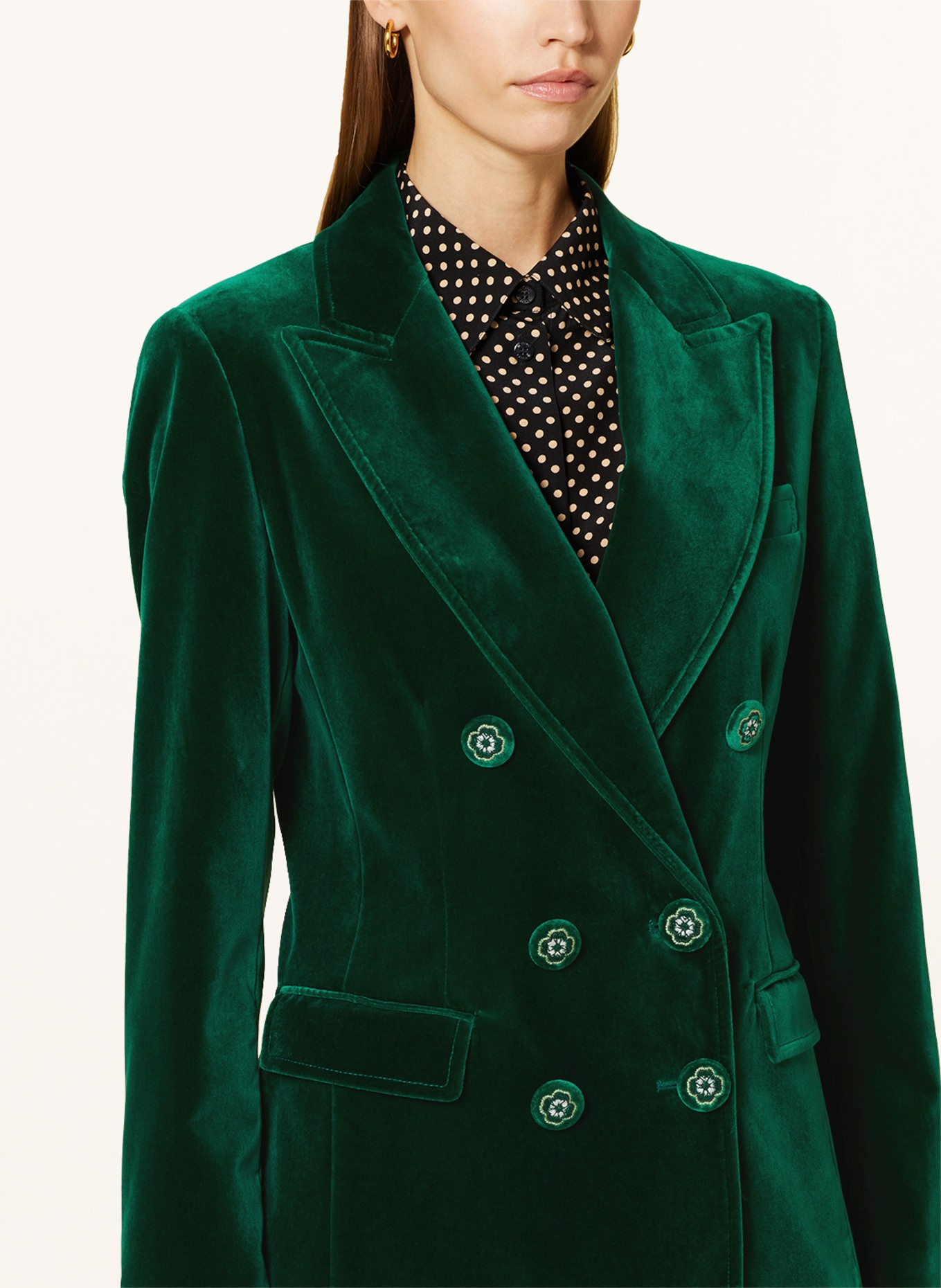 ETRO Velvet blazer, Color: DARK GREEN (Image 4)