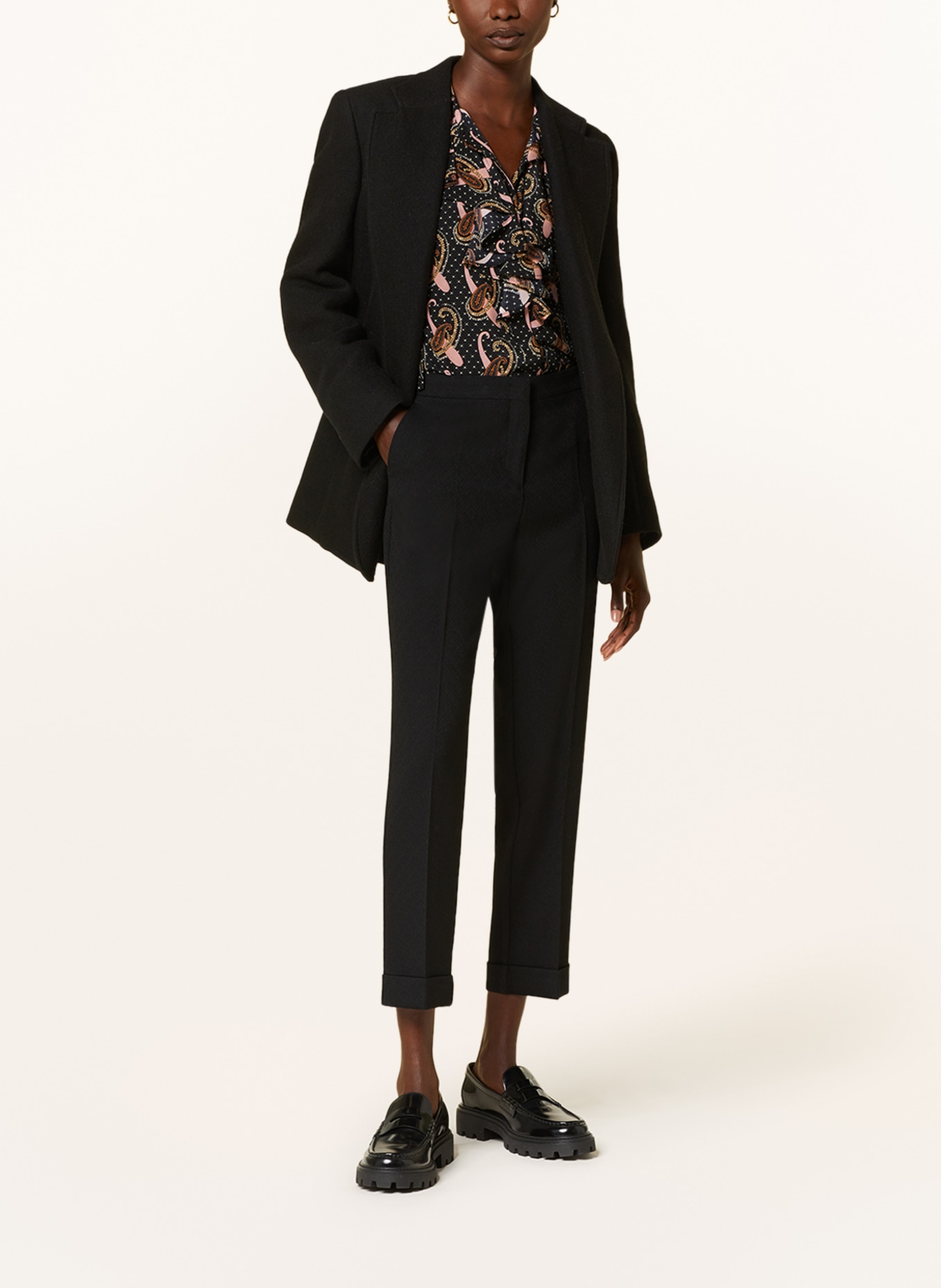 ETRO 7/8 trousers made of jacquard, Color: BLACK (Image 2)