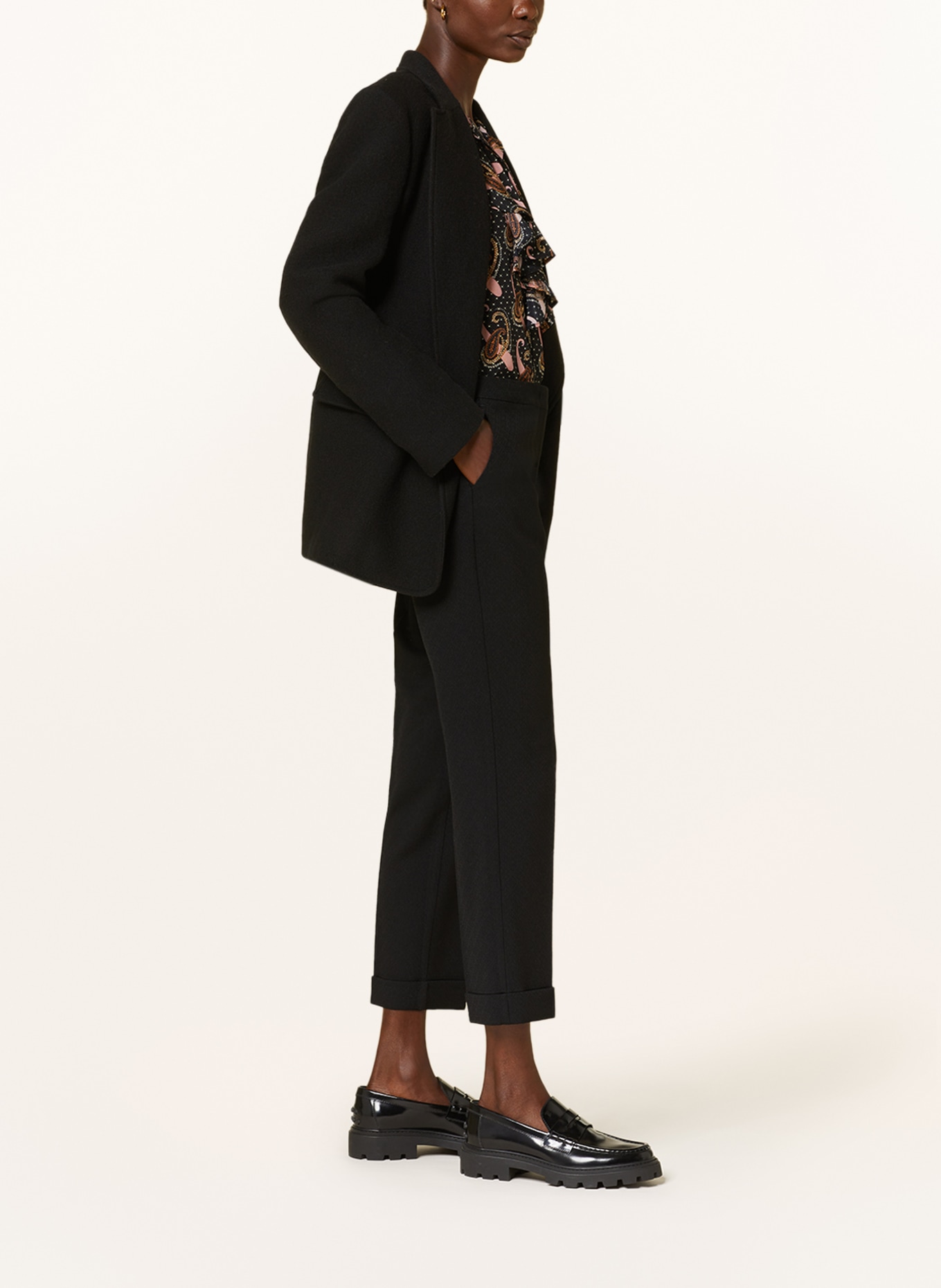 ETRO 7/8 trousers made of jacquard, Color: BLACK (Image 4)