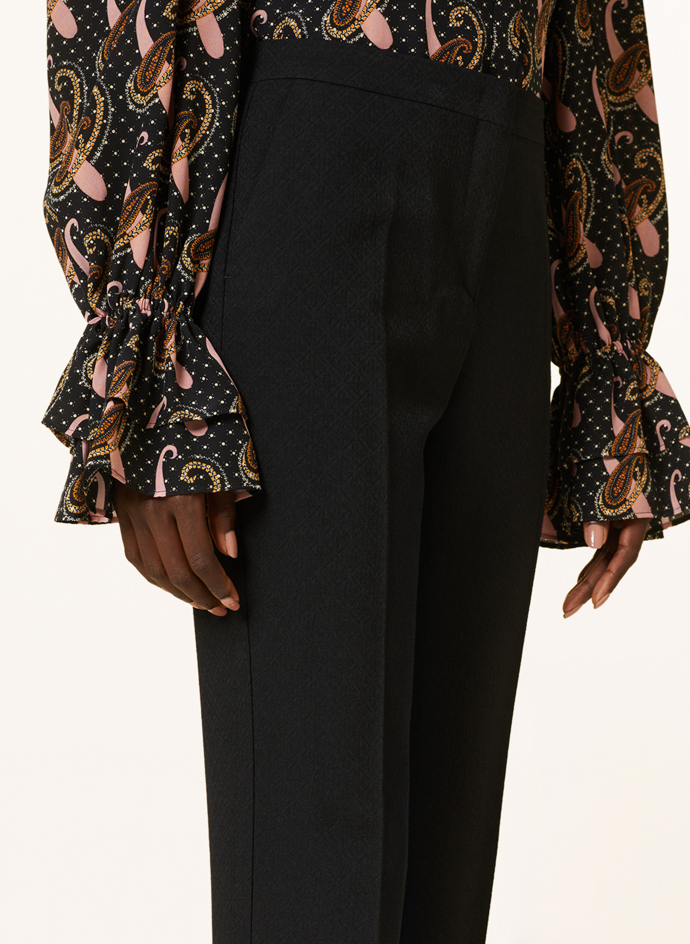 ETRO 7/8 trousers made of jacquard, Color: BLACK (Image 5)