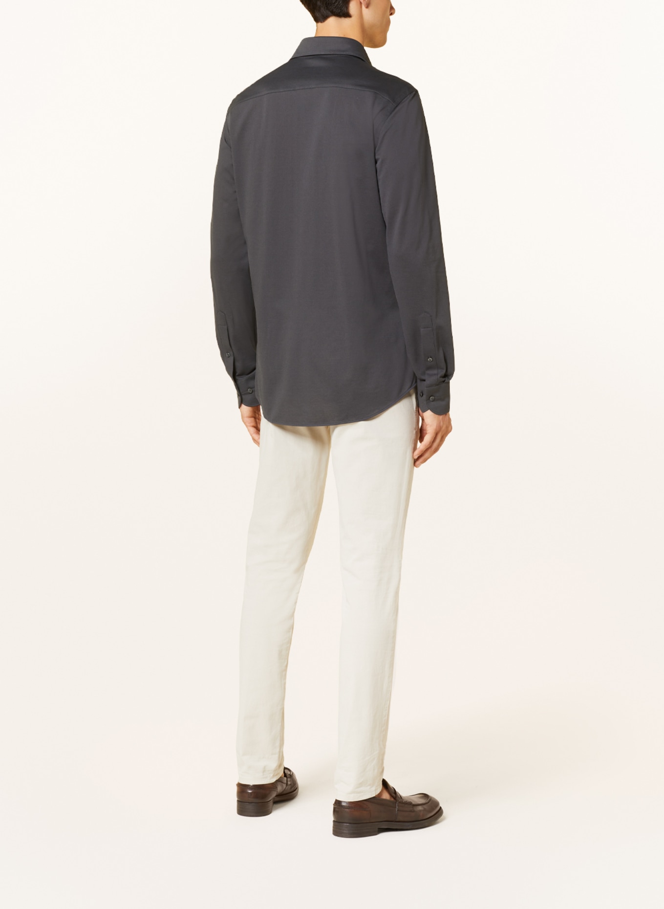 PROFUOMO Jerseyhemd THE KNITTED SHIRT Slim Fit, Farbe: DUNKELGRAU (Bild 3)