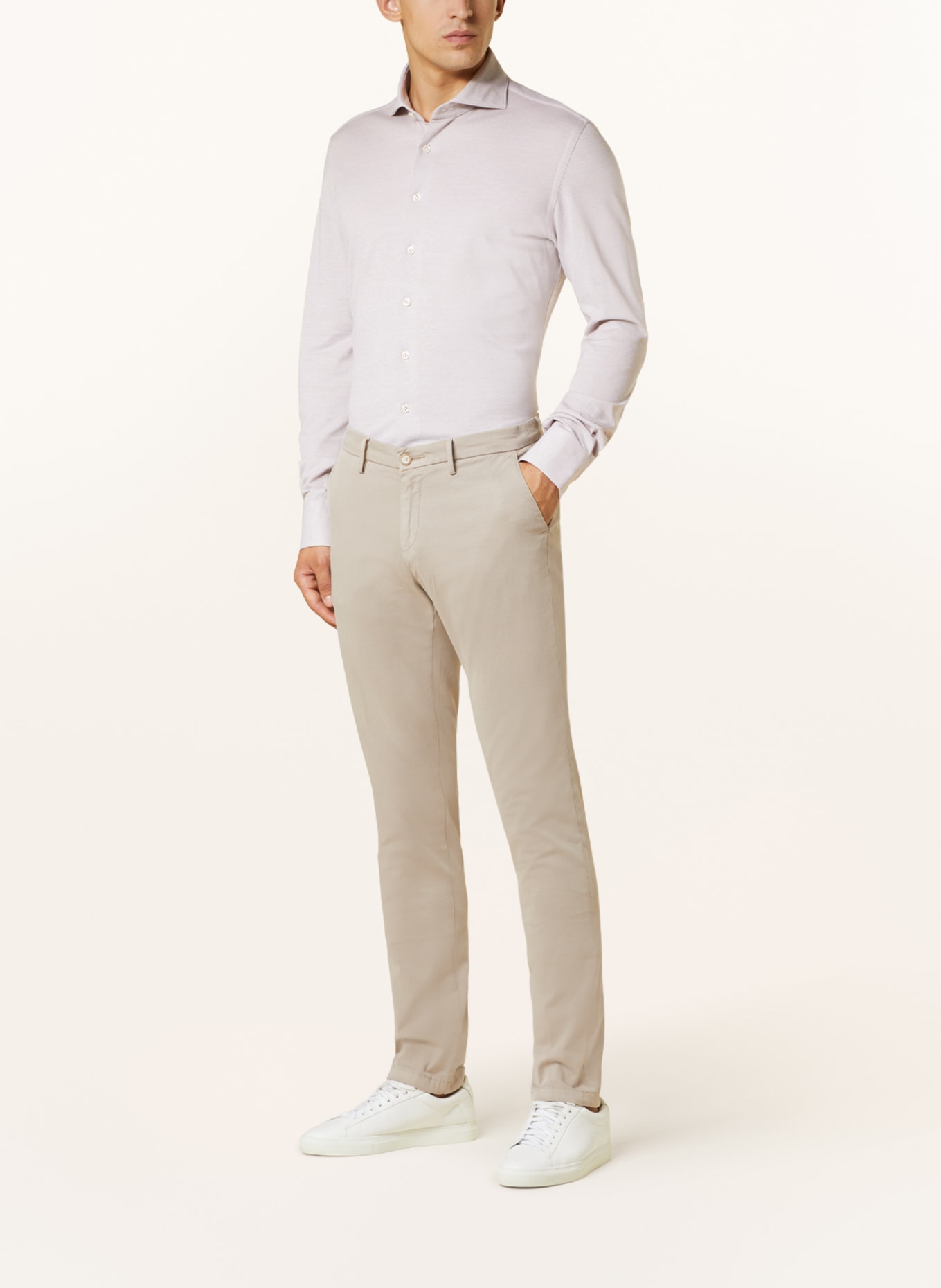PROFUOMO Jersey shirt slim fit, Color: BEIGE (Image 2)