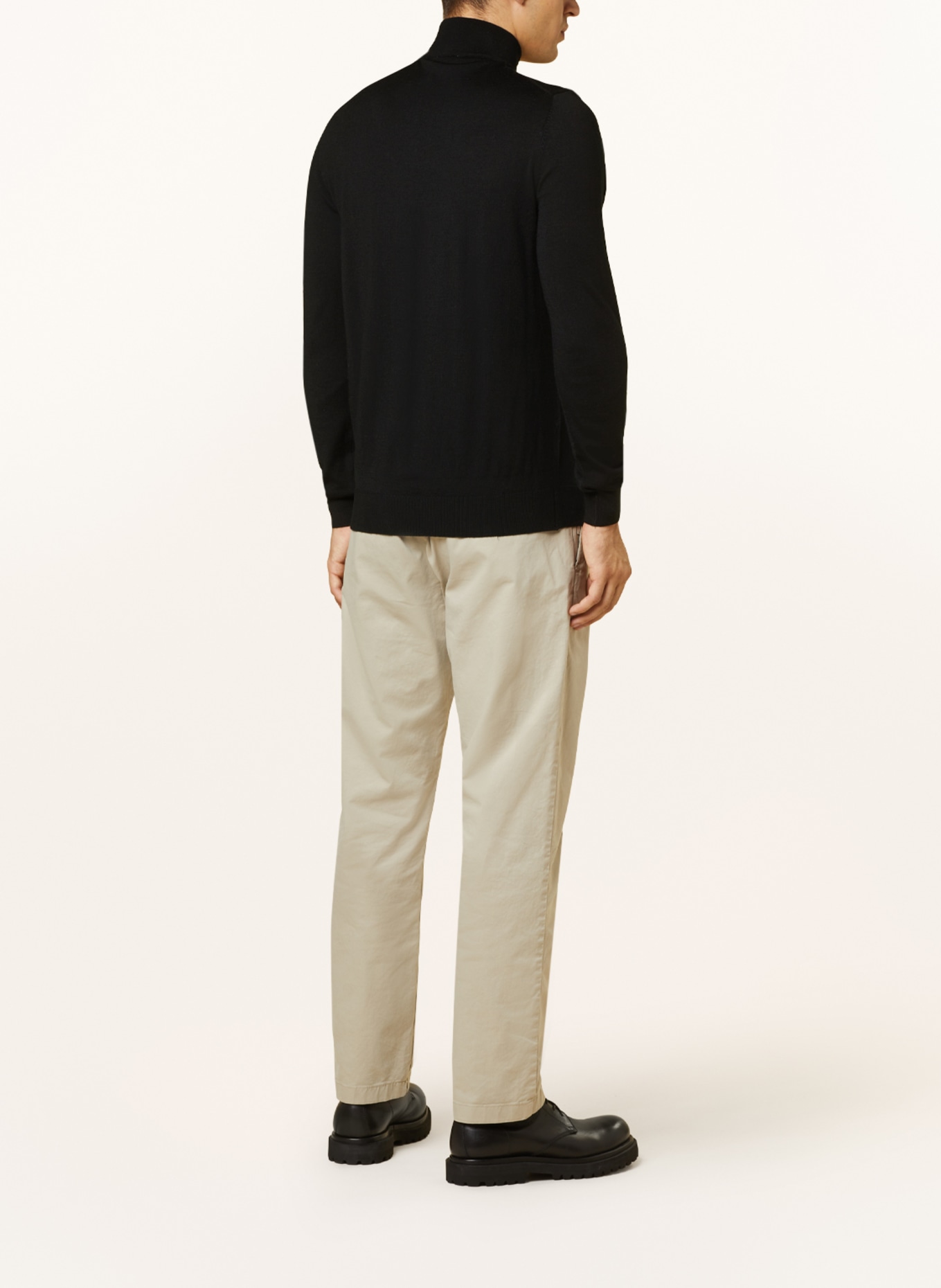 PROFUOMO Half-zip sweater made of merino wool, Color: BLACK (Image 3)