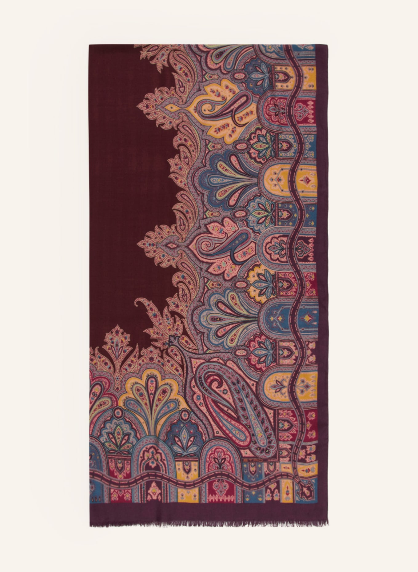 ETRO Cashmere scarf with silk, Color: PURPLE/ FUCHSIA/ DARK YELLOW (Image 1)