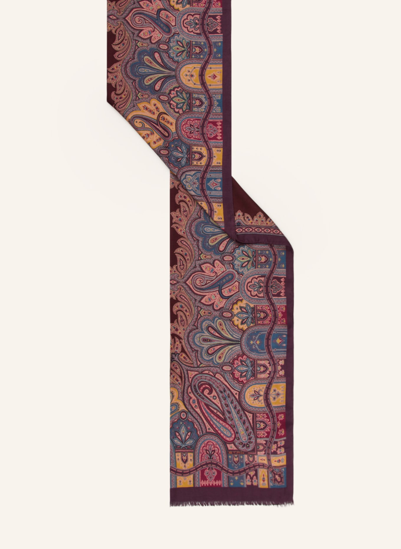 ETRO Cashmere scarf with silk, Color: PURPLE/ FUCHSIA/ DARK YELLOW (Image 2)