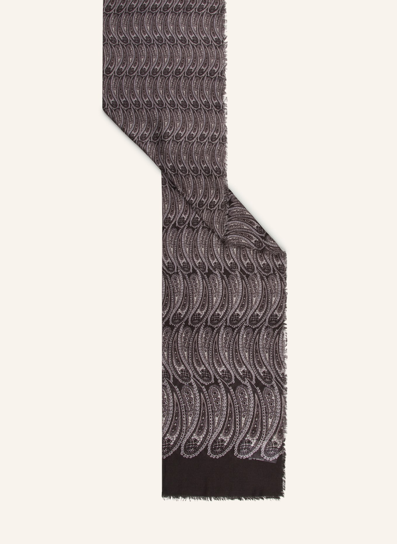 ETRO Scarf with cashmere and silk, Color: DARK GRAY (Image 2)