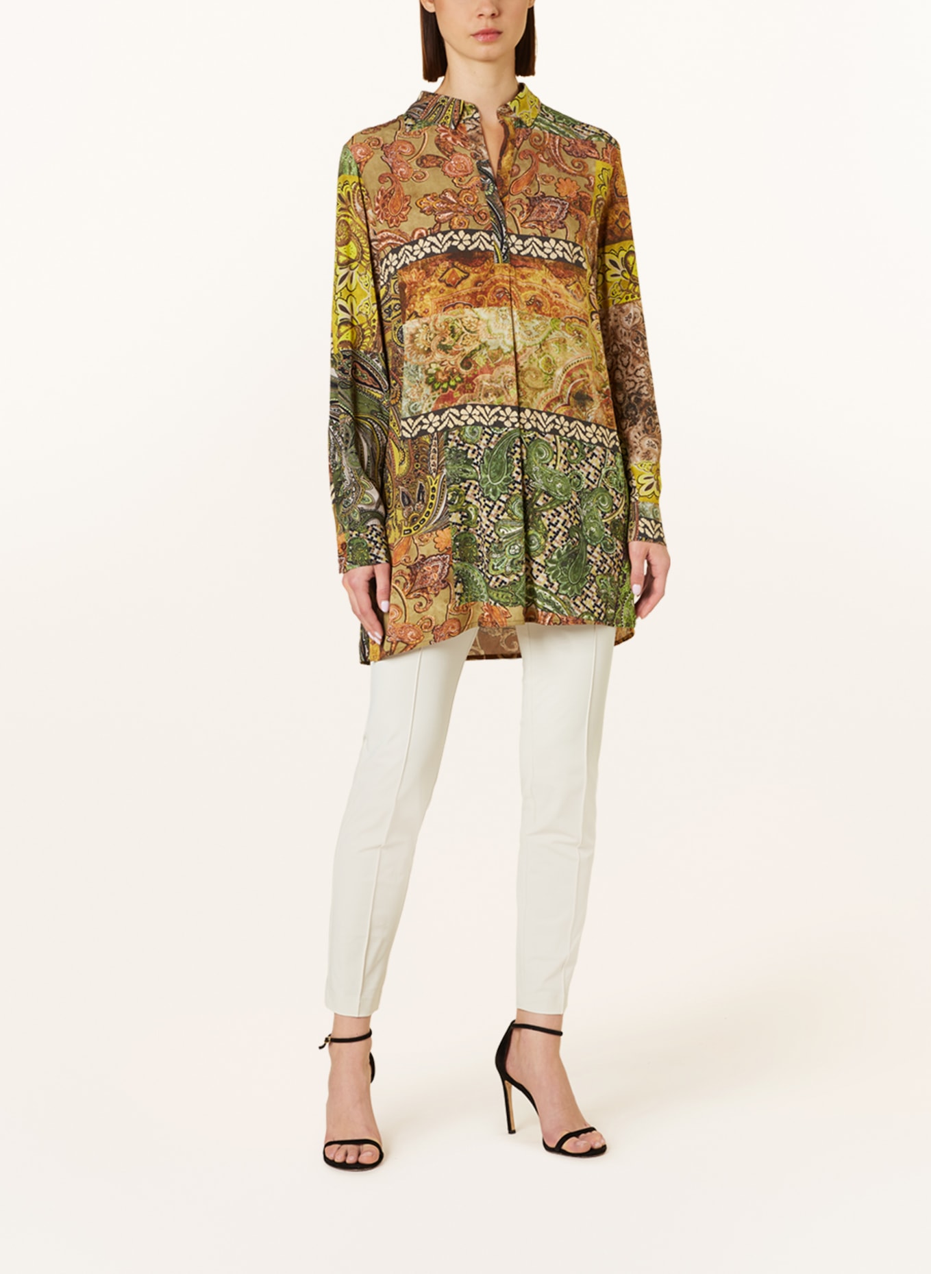 Betty Barclay Shirt blouse, Color: BROWN/ LIGHT GREEN/ ORANGE (Image 2)