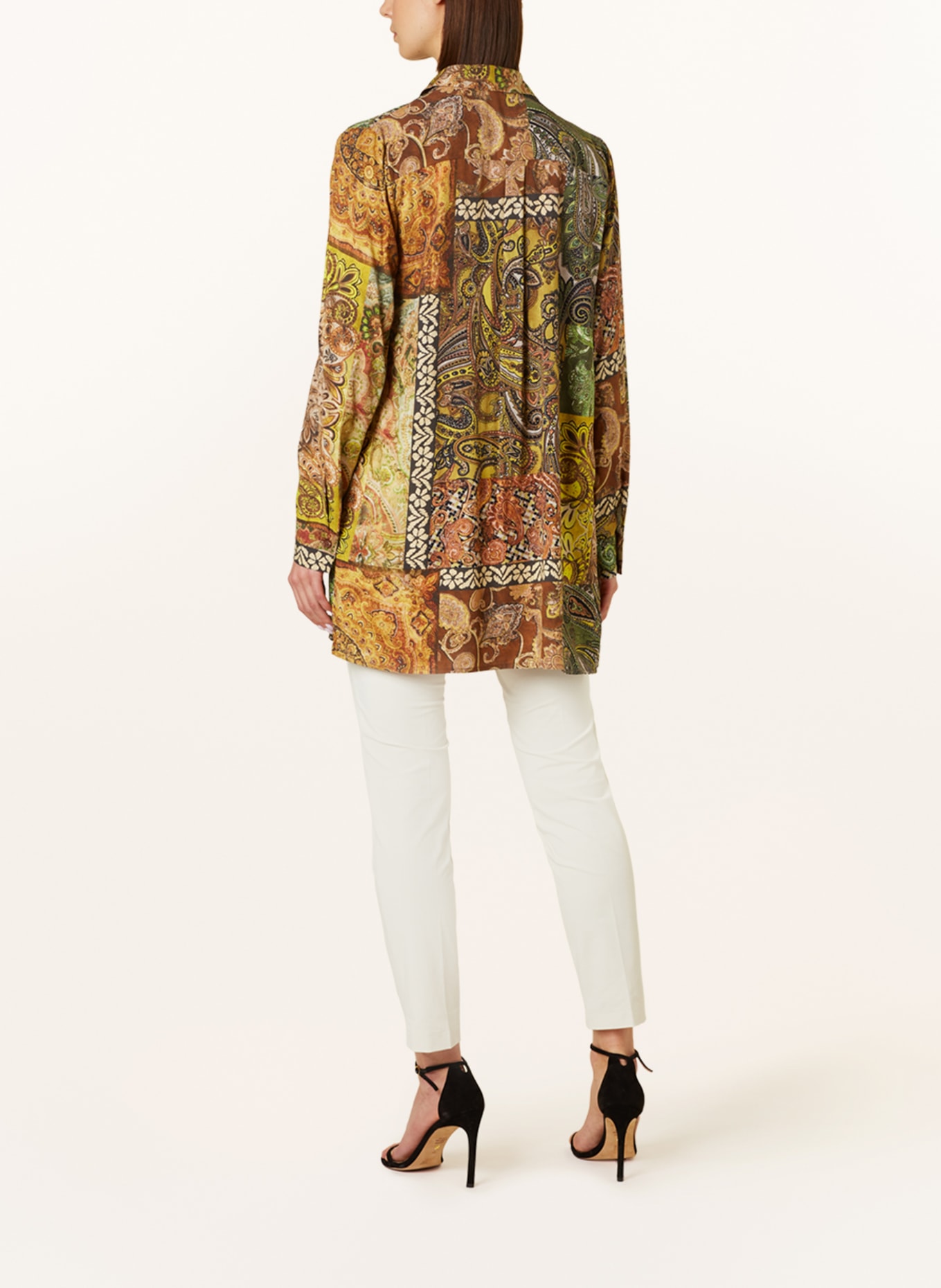 Betty Barclay Shirt blouse, Color: BROWN/ LIGHT GREEN/ ORANGE (Image 3)