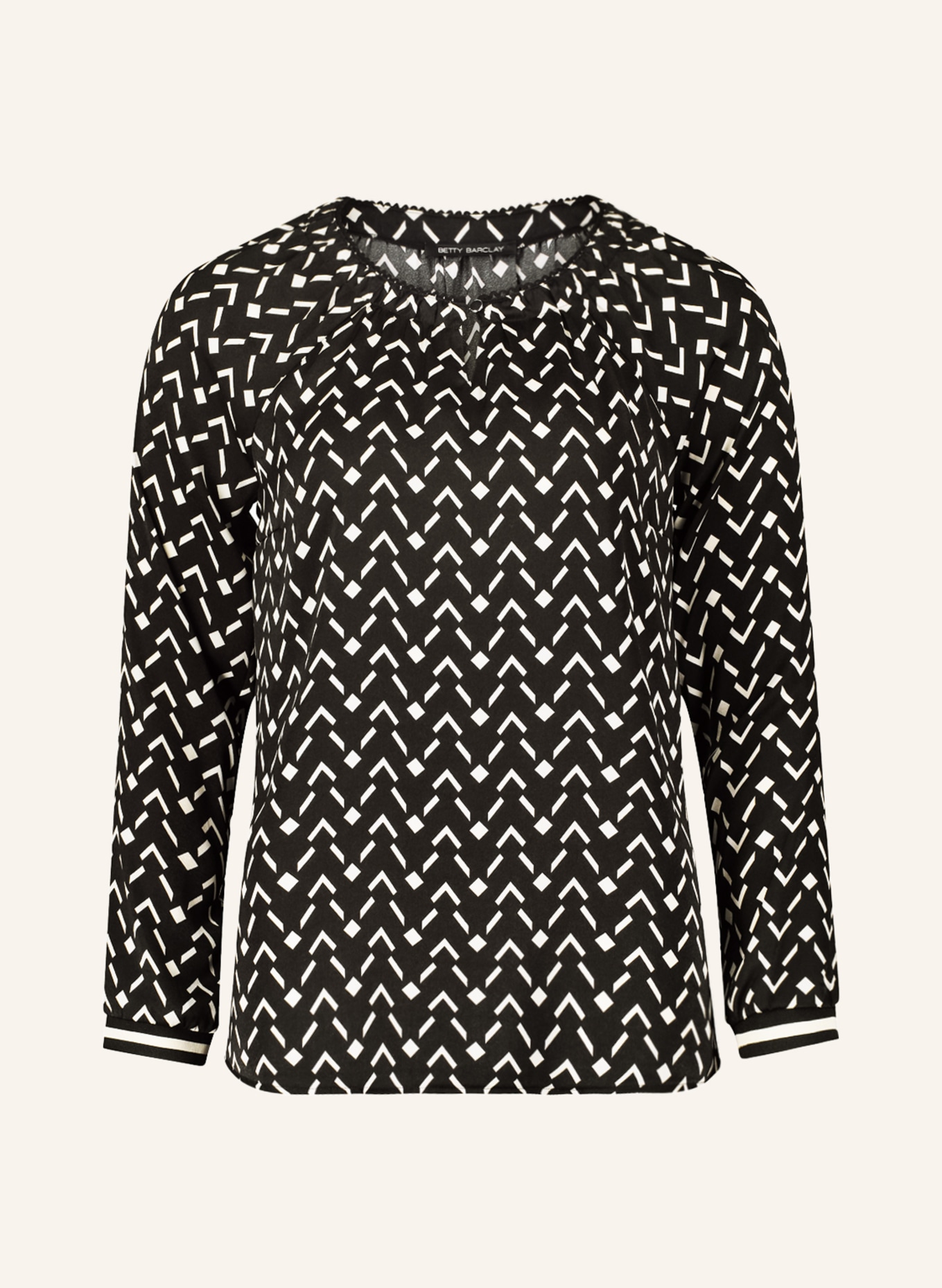 Betty Barclay Shirt blouse, Color: BLACK/ BEIGE (Image 1)