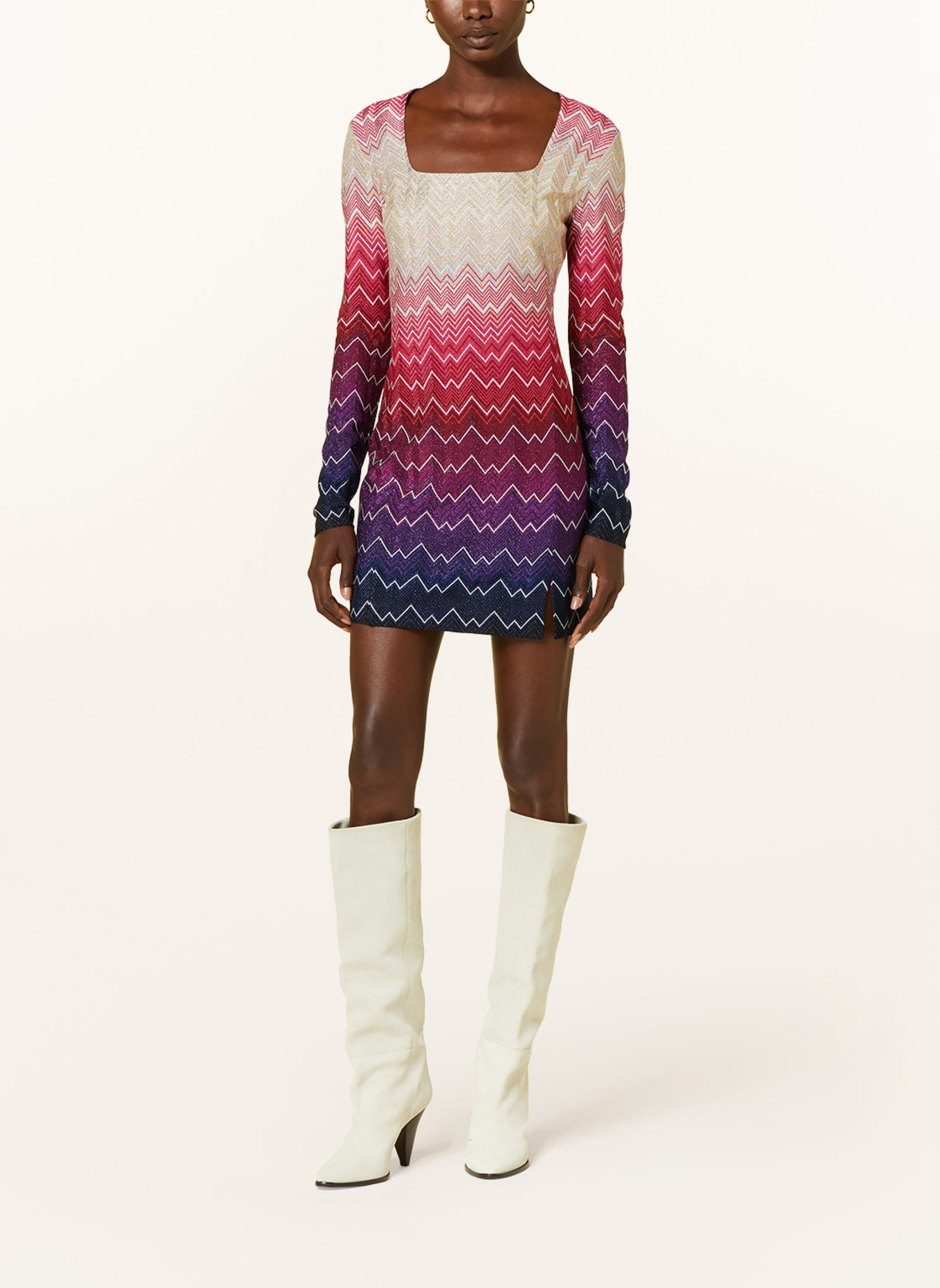 MISSONI Dress with glitter thread, Color: PURPLE/ PINK/ CREAM (Image 2)