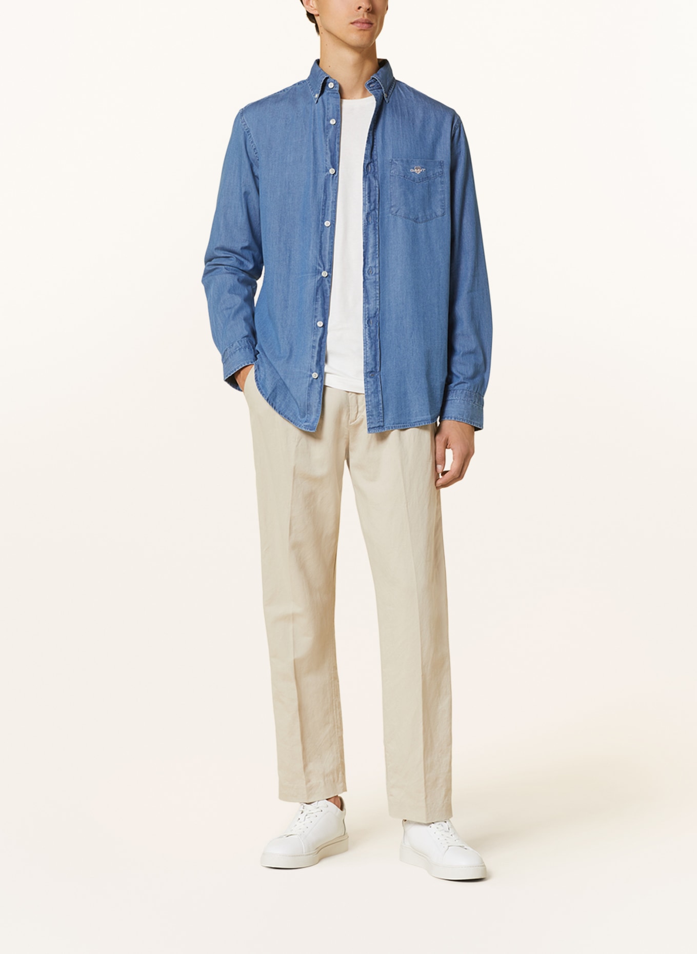 GANT Košile Regular Fit v džínovém vzhledu, Barva: MODRÁ (Obrázek 2)