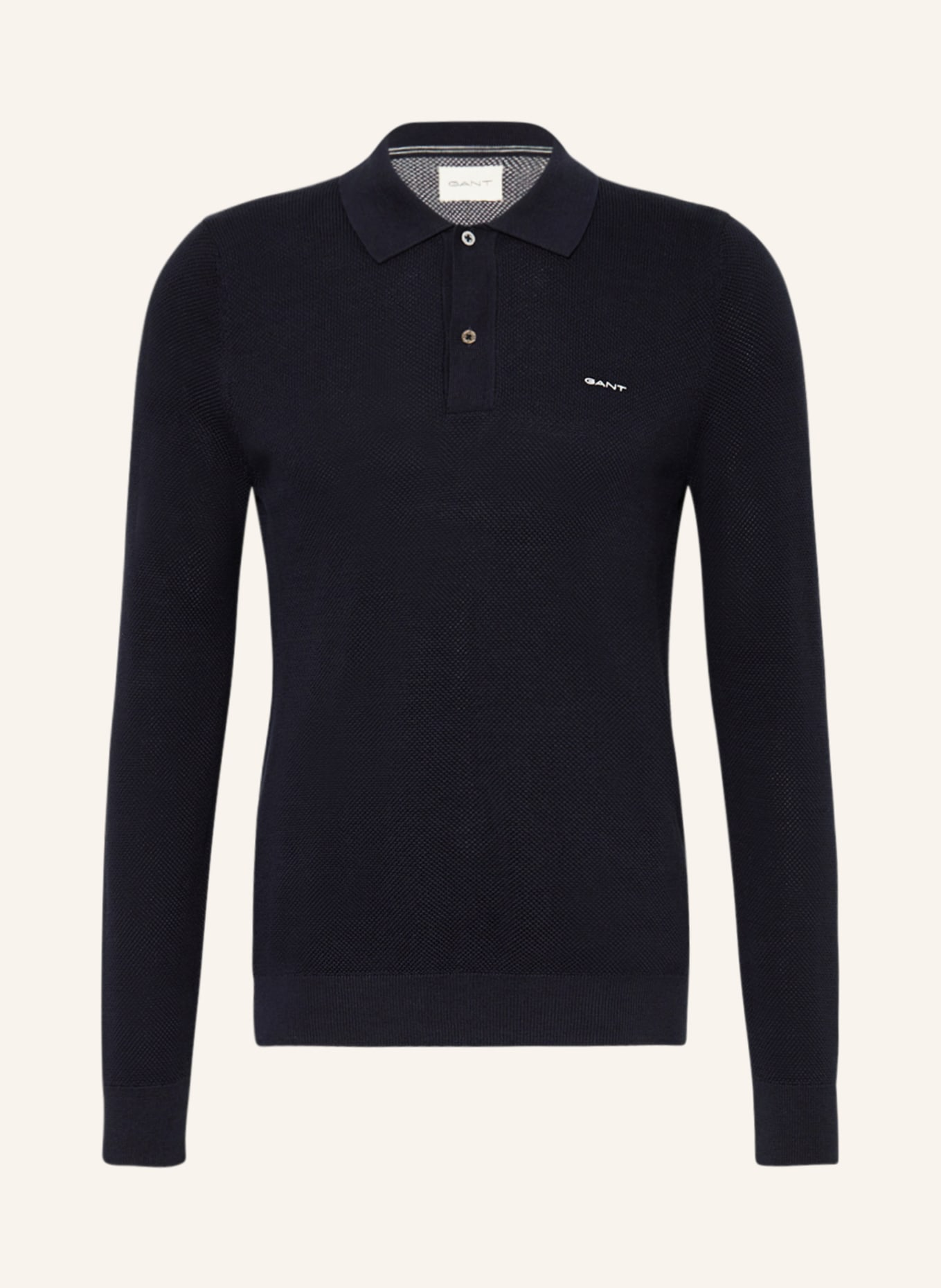 GANT Knitted polo shirt, Color: DARK BLUE (Image 1)