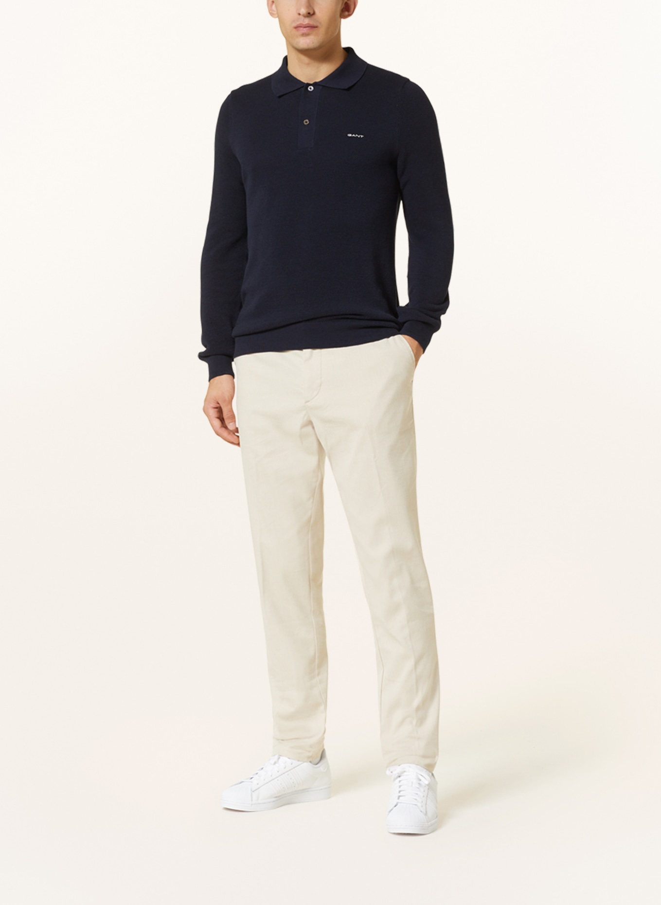 GANT Knitted polo shirt, Color: DARK BLUE (Image 2)
