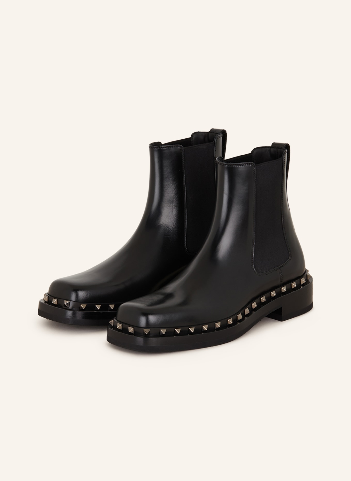 VALENTINO GARAVANI Chelsea boots ROCKSTUD with rivets, Color: BLACK(Image null)