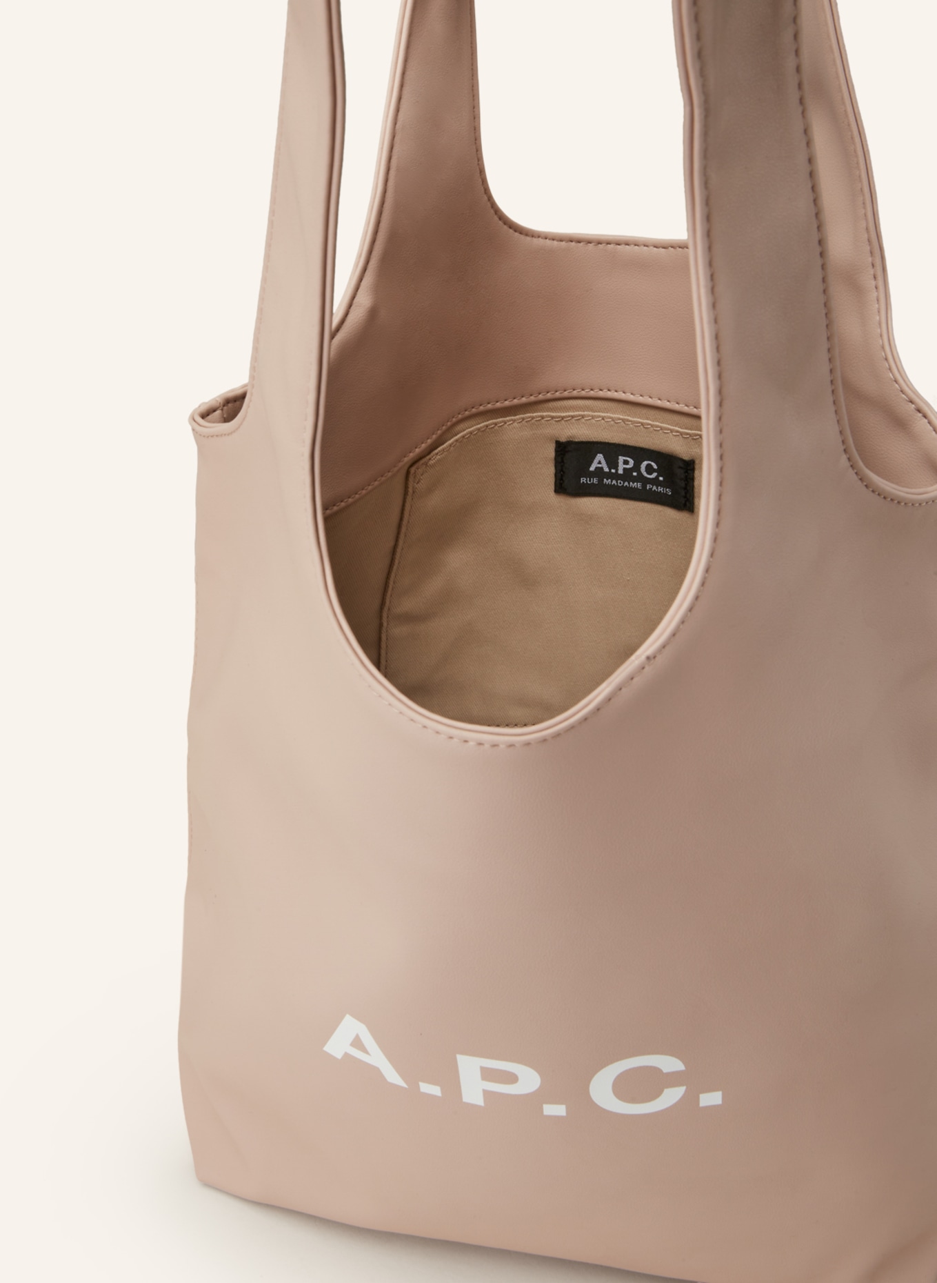 A.P.C. Shopper NINON SMALL, Farbe: ROSÉ/ WEISS (Bild 3)