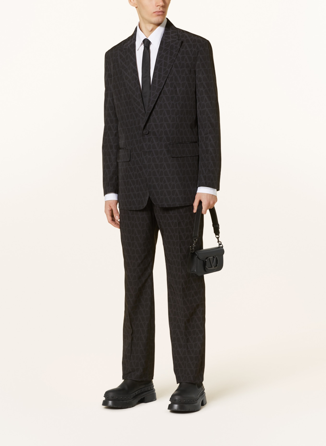 VALENTINO Suit trousers regular fit, Color: DARK GRAY/ GRAY (Image 2)