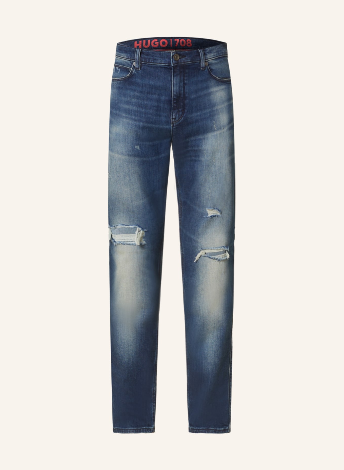 HUGO Destroyed Jeans 708 Slim Fit, Farbe: 411 NAVY (Bild 1)