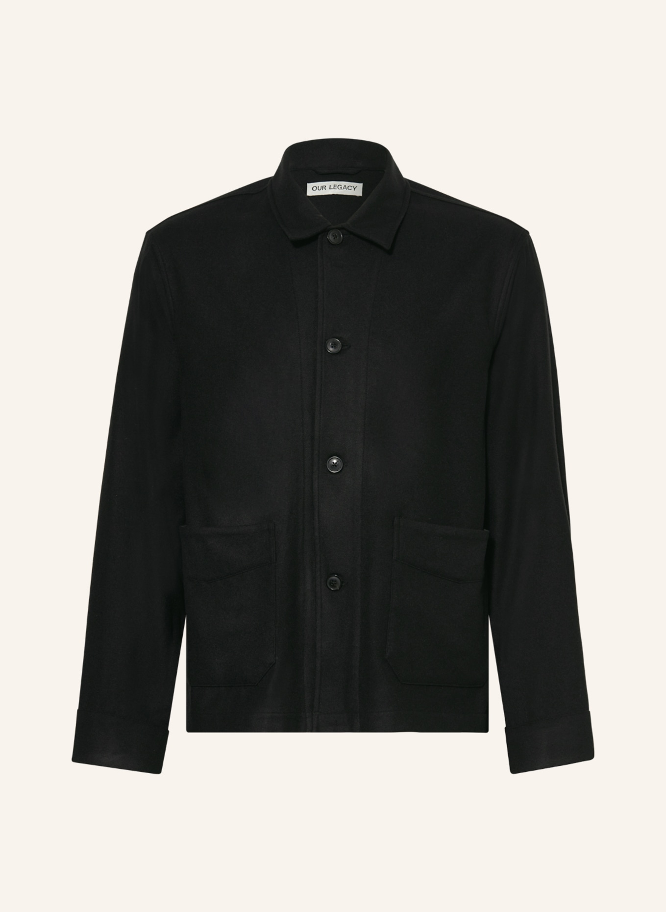 OUR LEGACY Flanell-Overshirt, Farbe: SCHWARZ (Bild 1)