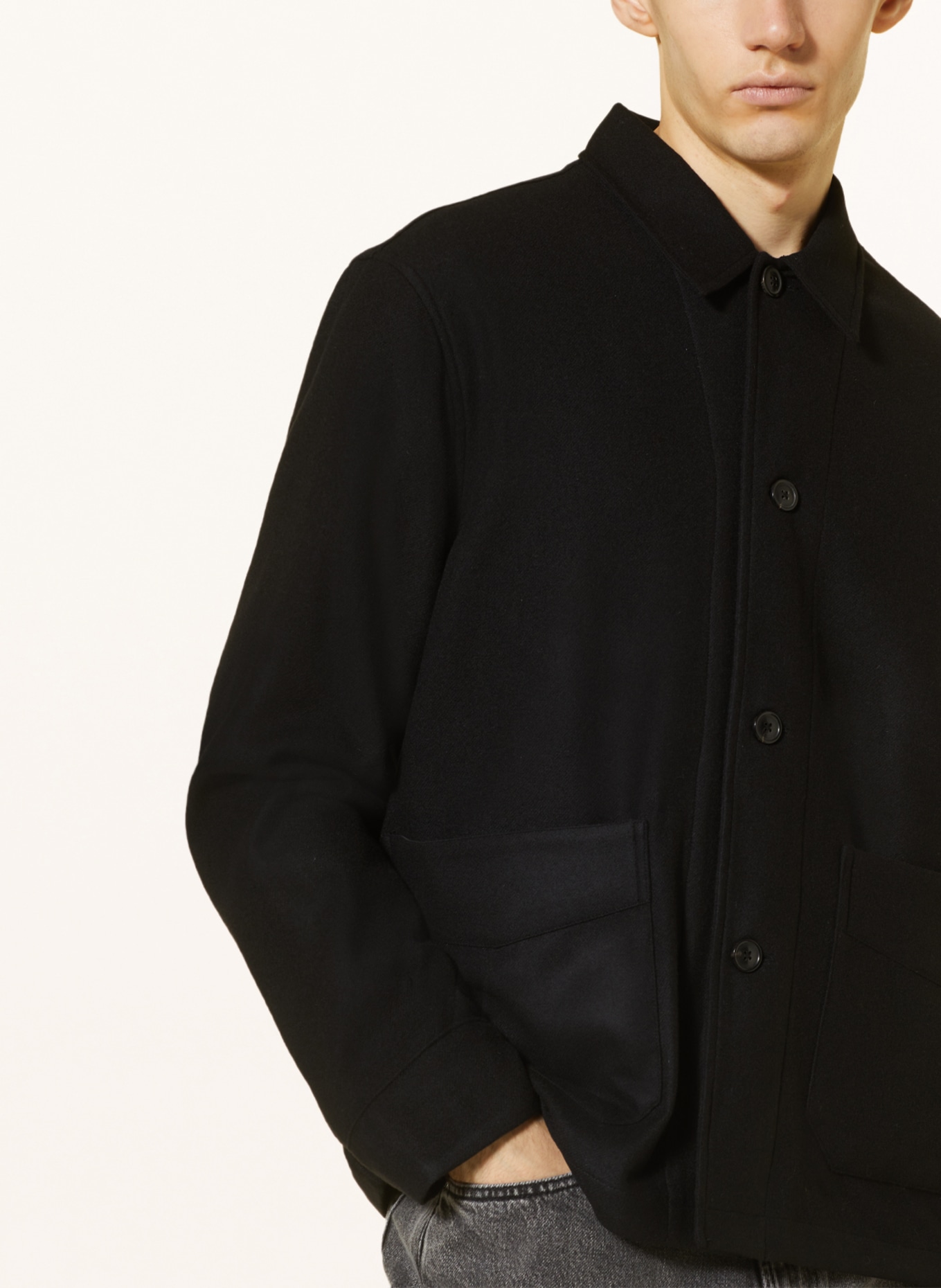 OUR LEGACY Flanell-Overshirt, Farbe: SCHWARZ (Bild 4)