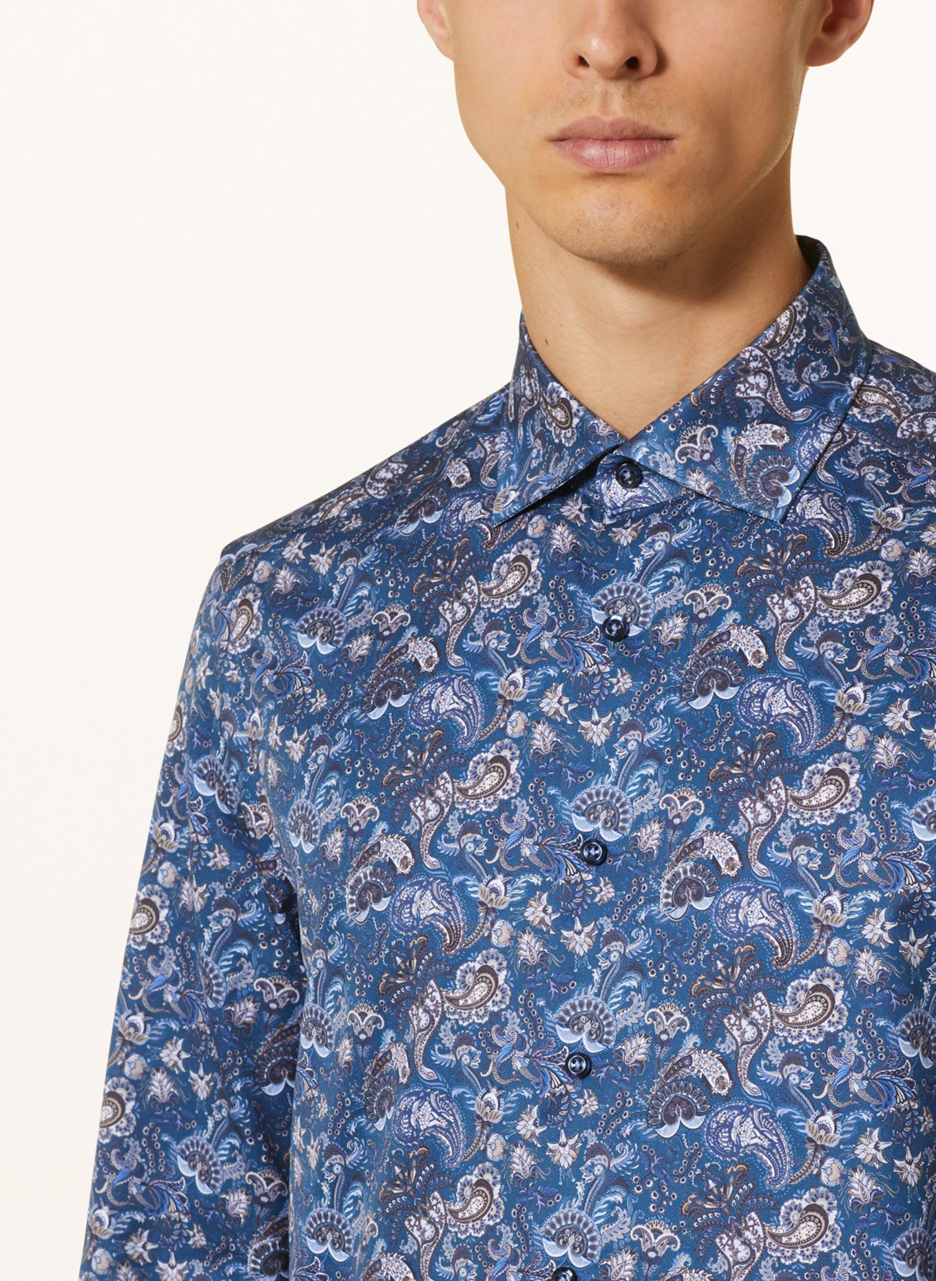 Stenströms Shirt slim line fit, Color: BLUE/ TAUPE/ CREAM (Image 4)